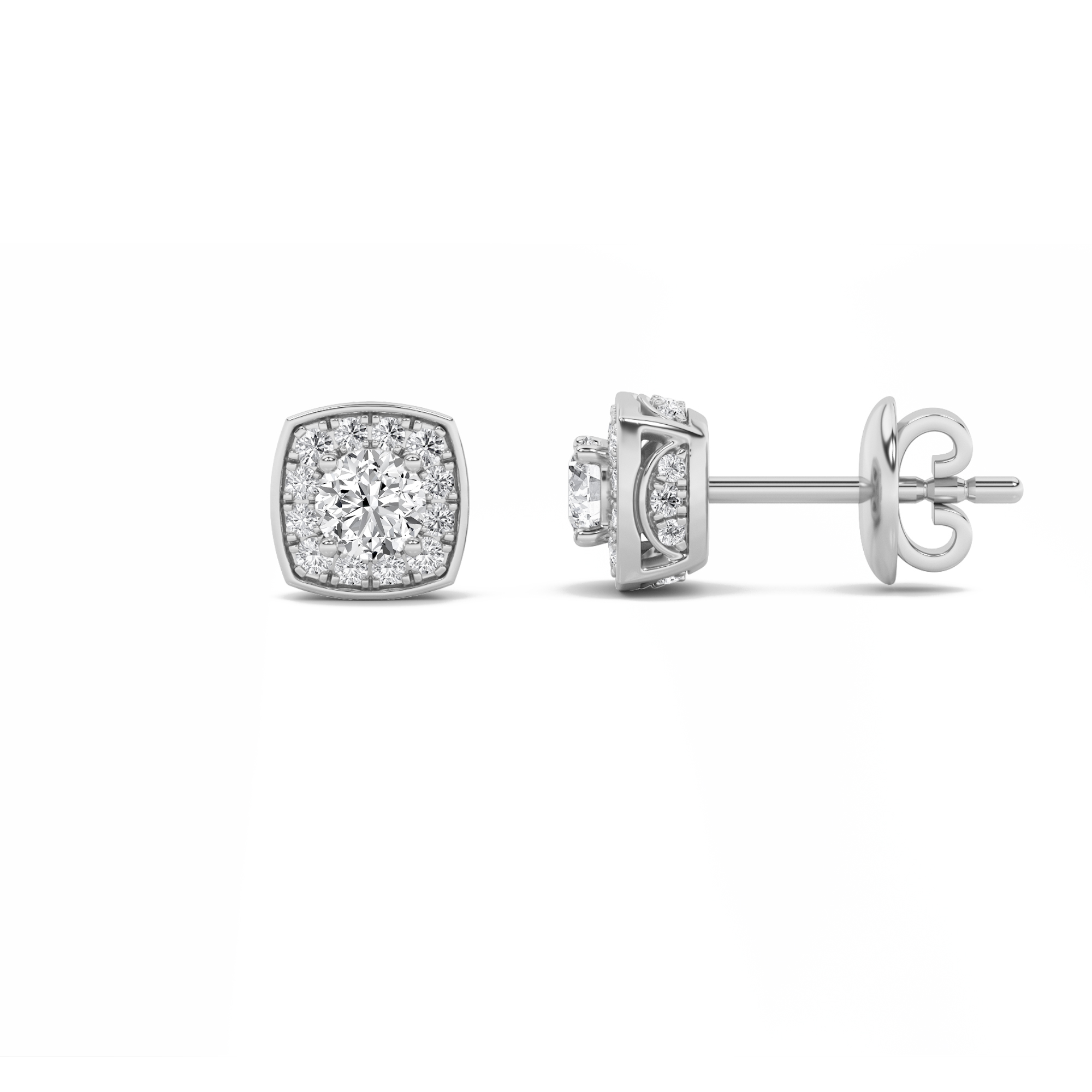1.00 CT Round Diamond Earring in 14K White Gold