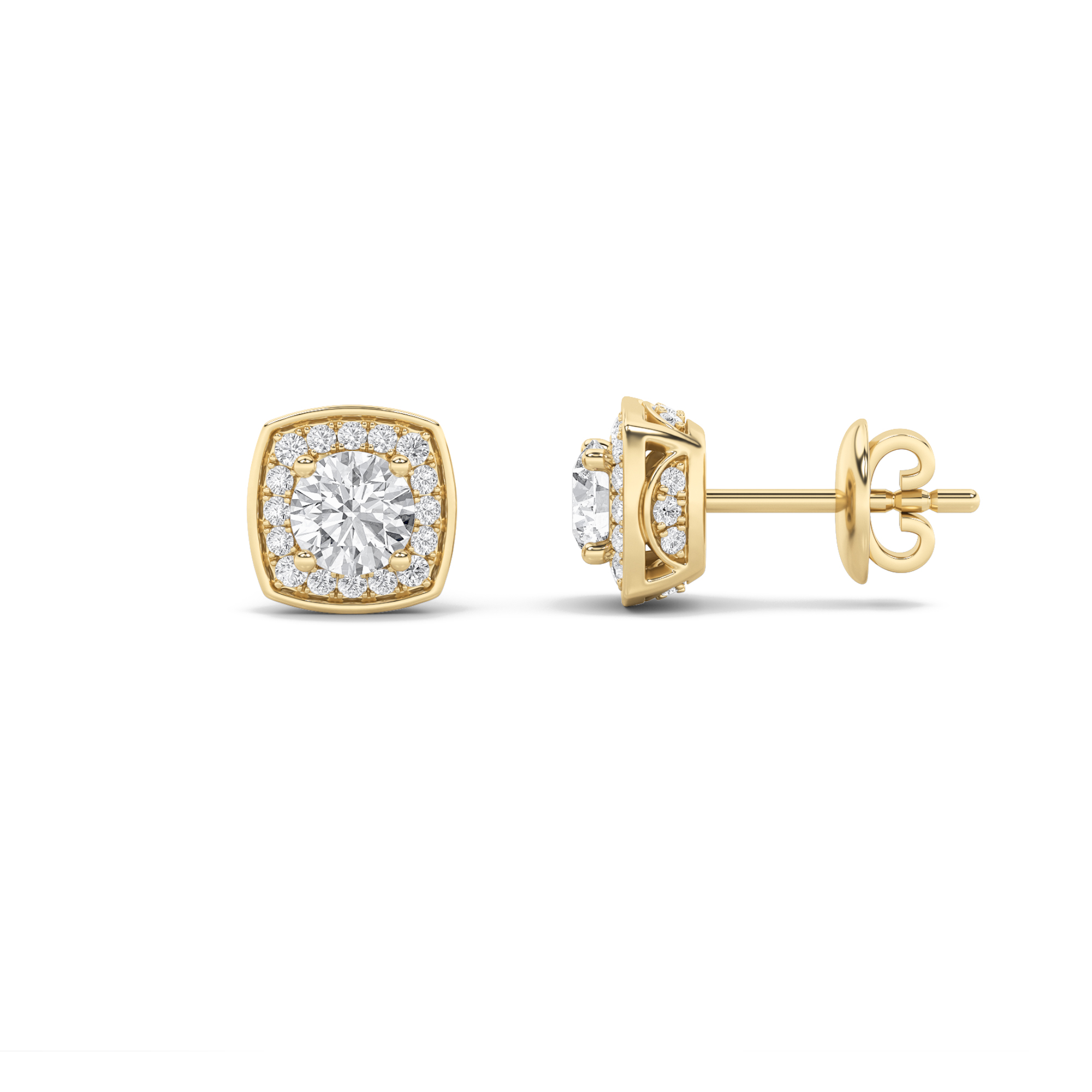 1.00 CT Round Diamond Earring in 14K Yellow Gold