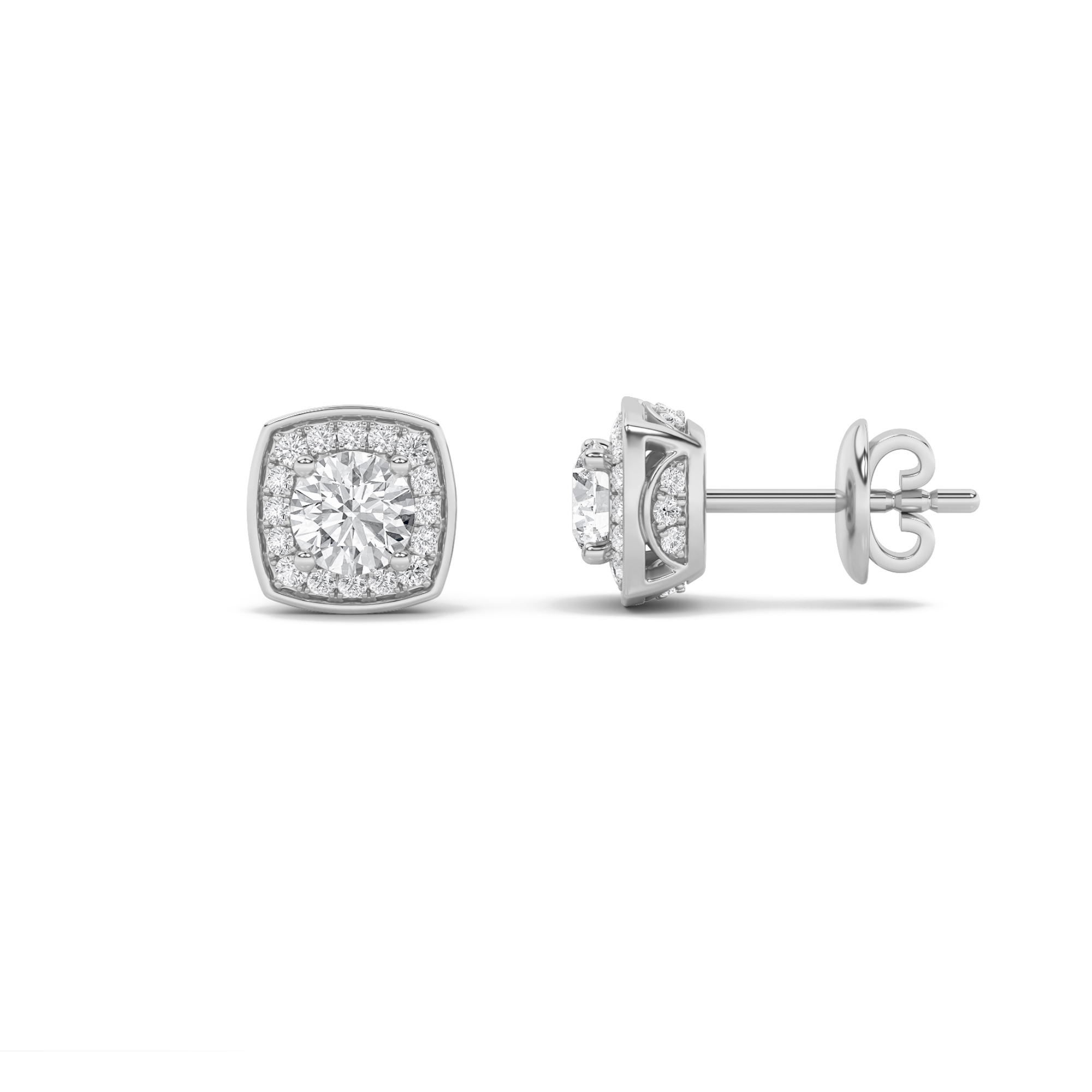 2.00 CT Round Diamond Earring in 14K White Gold
