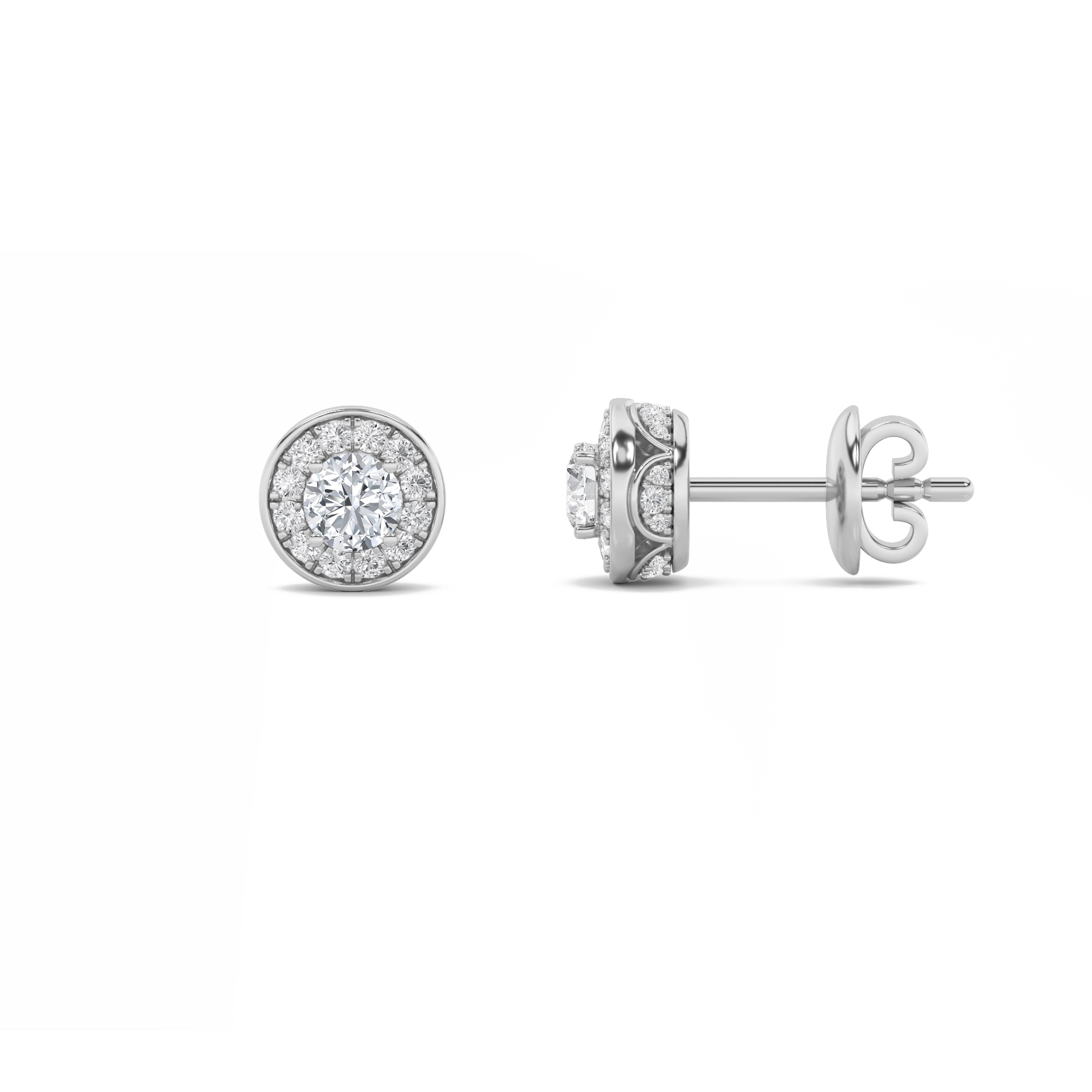 2.00 CT Round Diamond Earring in 14K White Gold