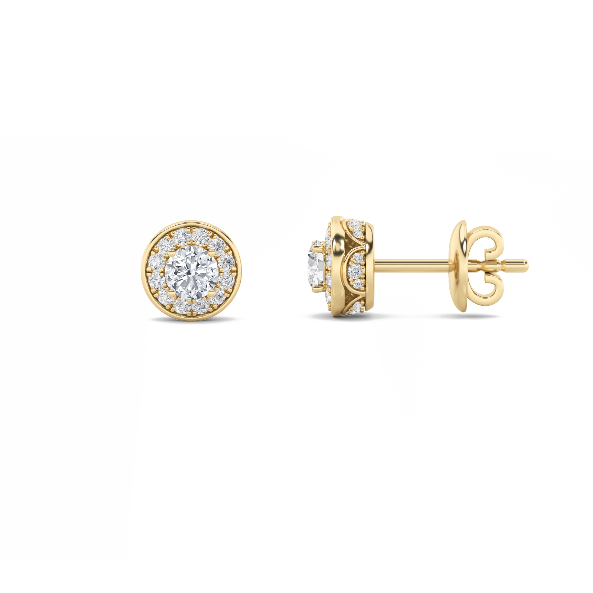 2.00 CT Round Diamond Earring in 14K Yellow Gold