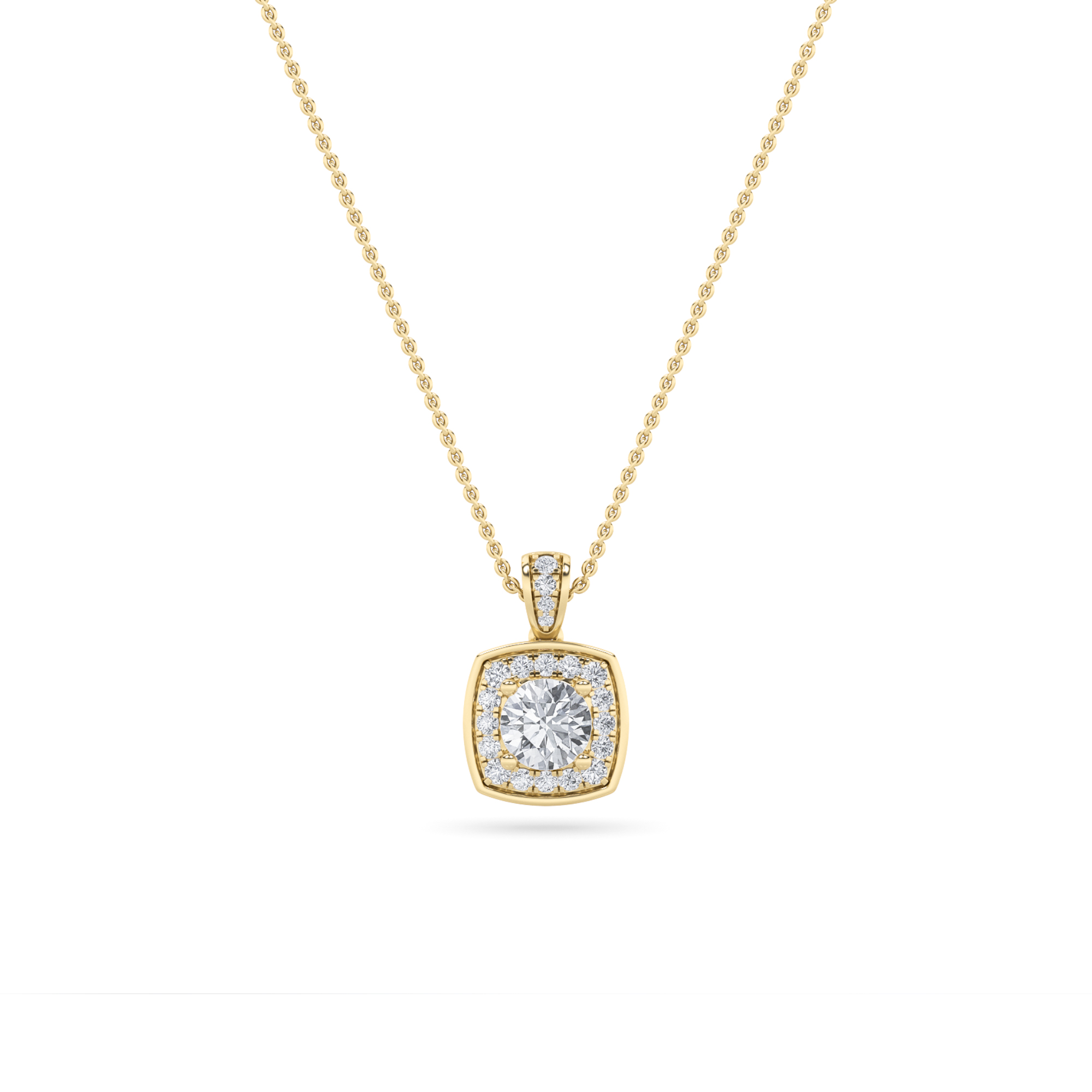0.75 CT Round Diamond Necklace in 14K Yellow Gold