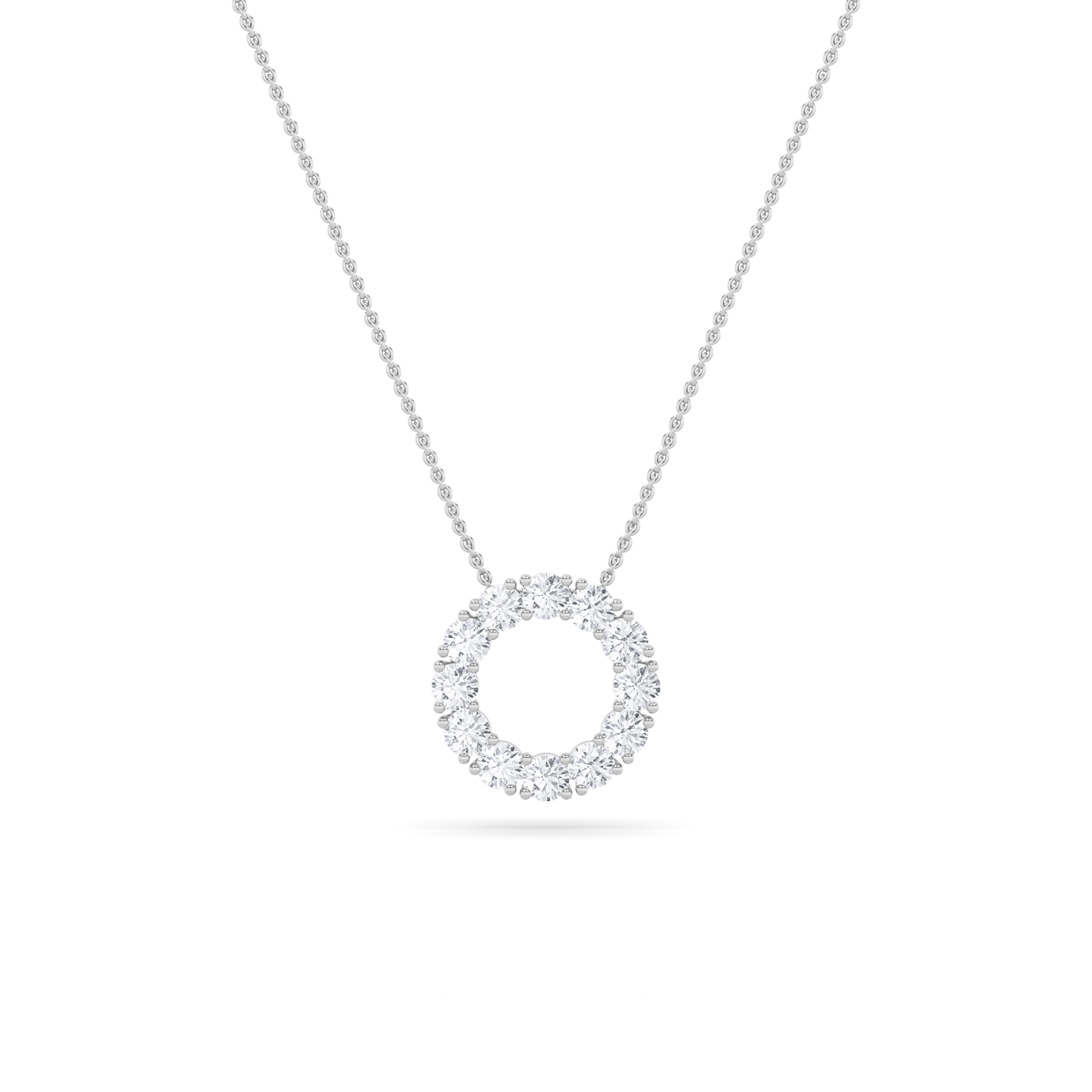 2.00 CT Round Diamond Necklace in 14K White Gold