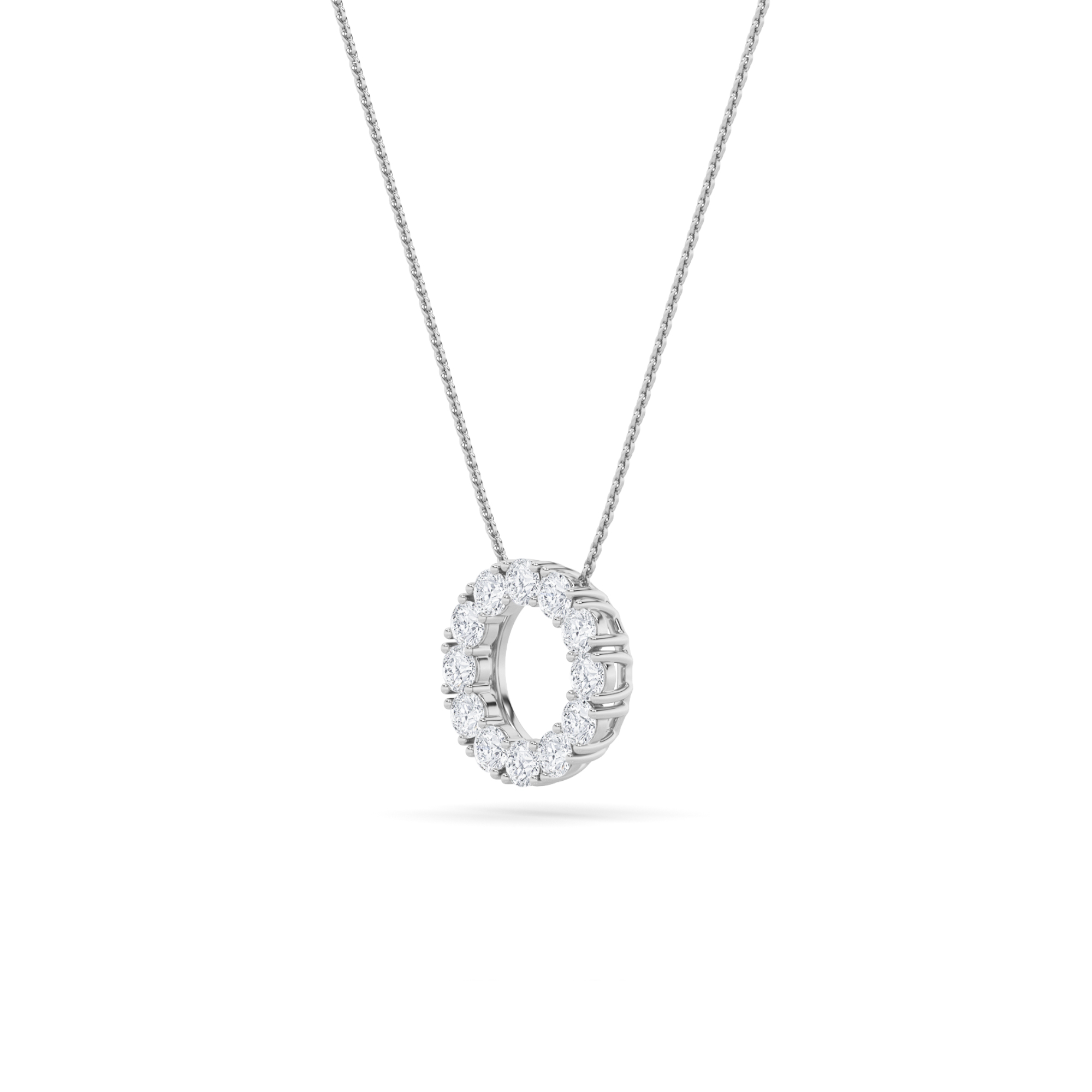 Seven Stone Round Necklace Pendant view 3