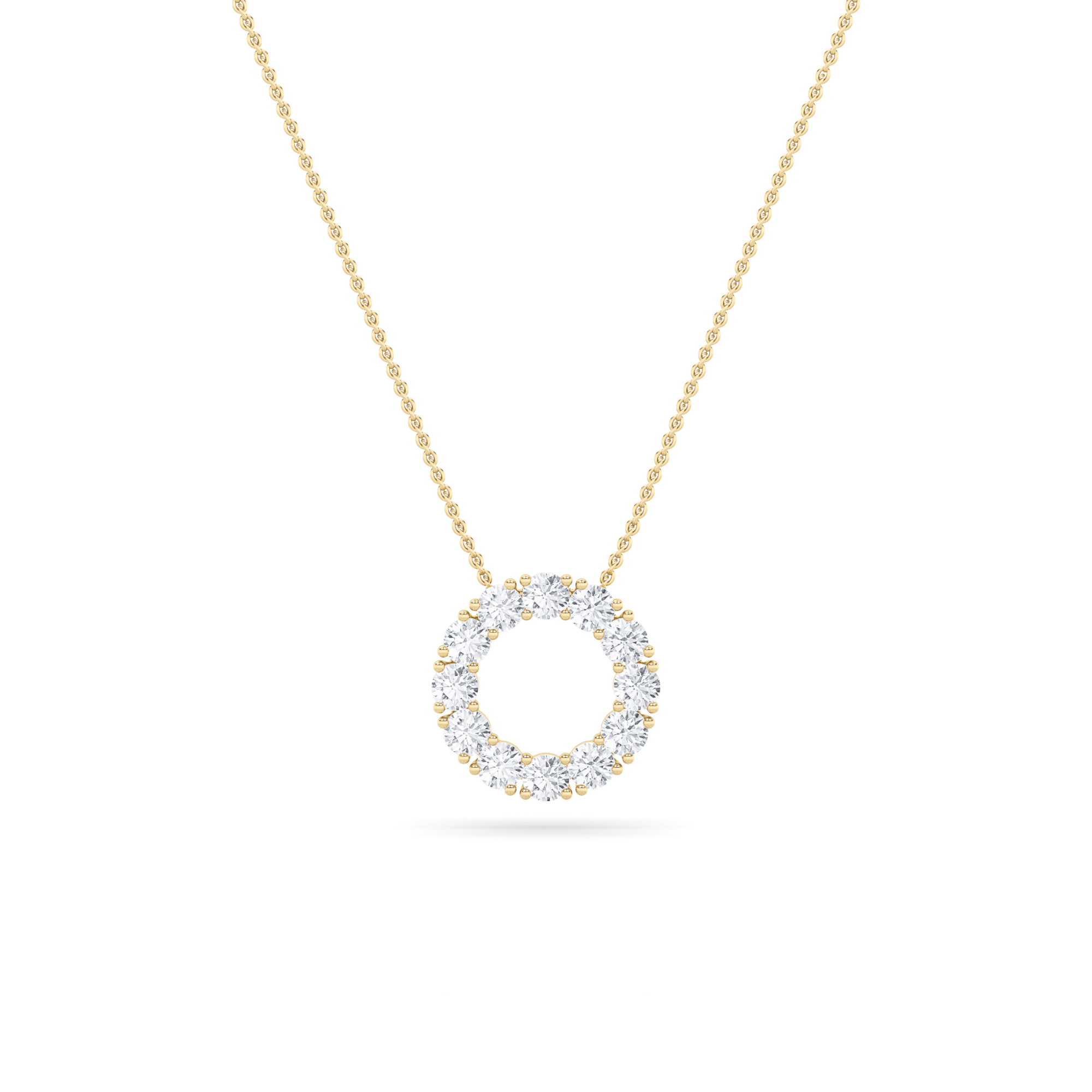 2.00 CT Round Diamond Necklace in 14K Yellow Gold