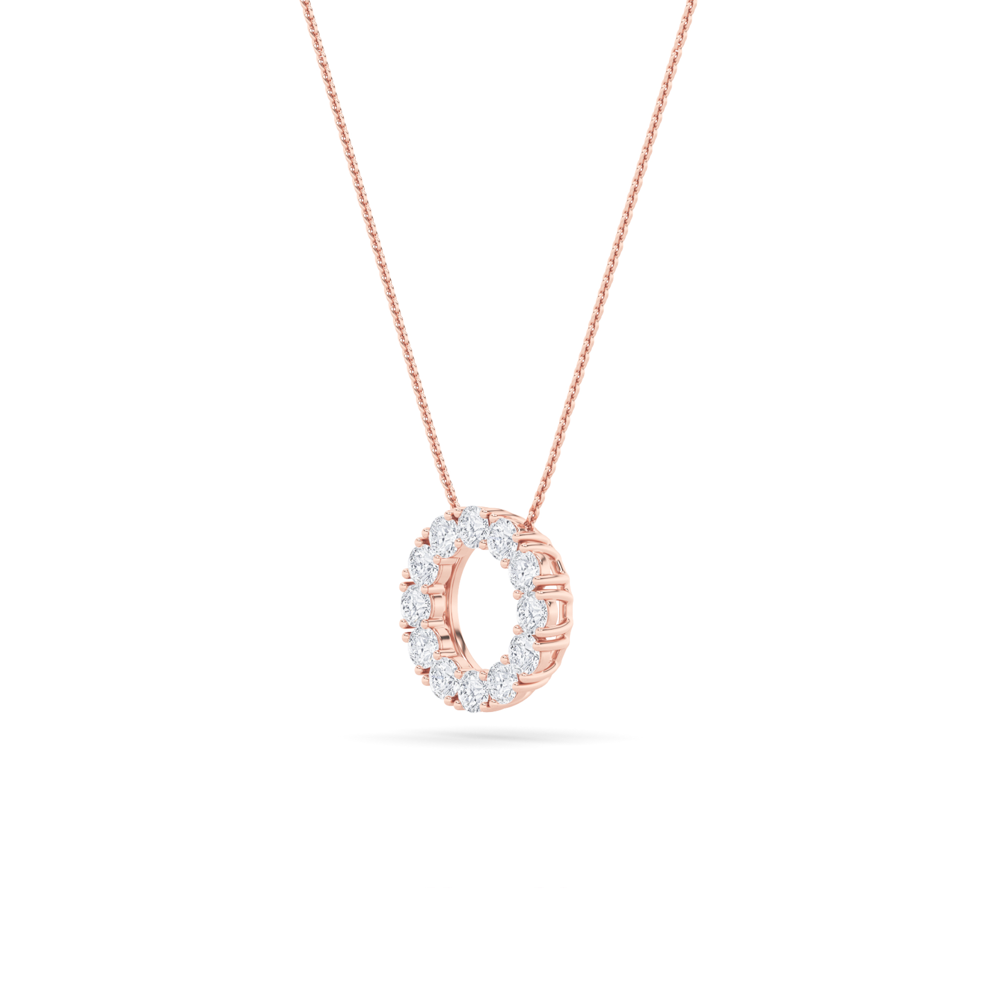 Seven Stone Round Necklace Pendant view 5