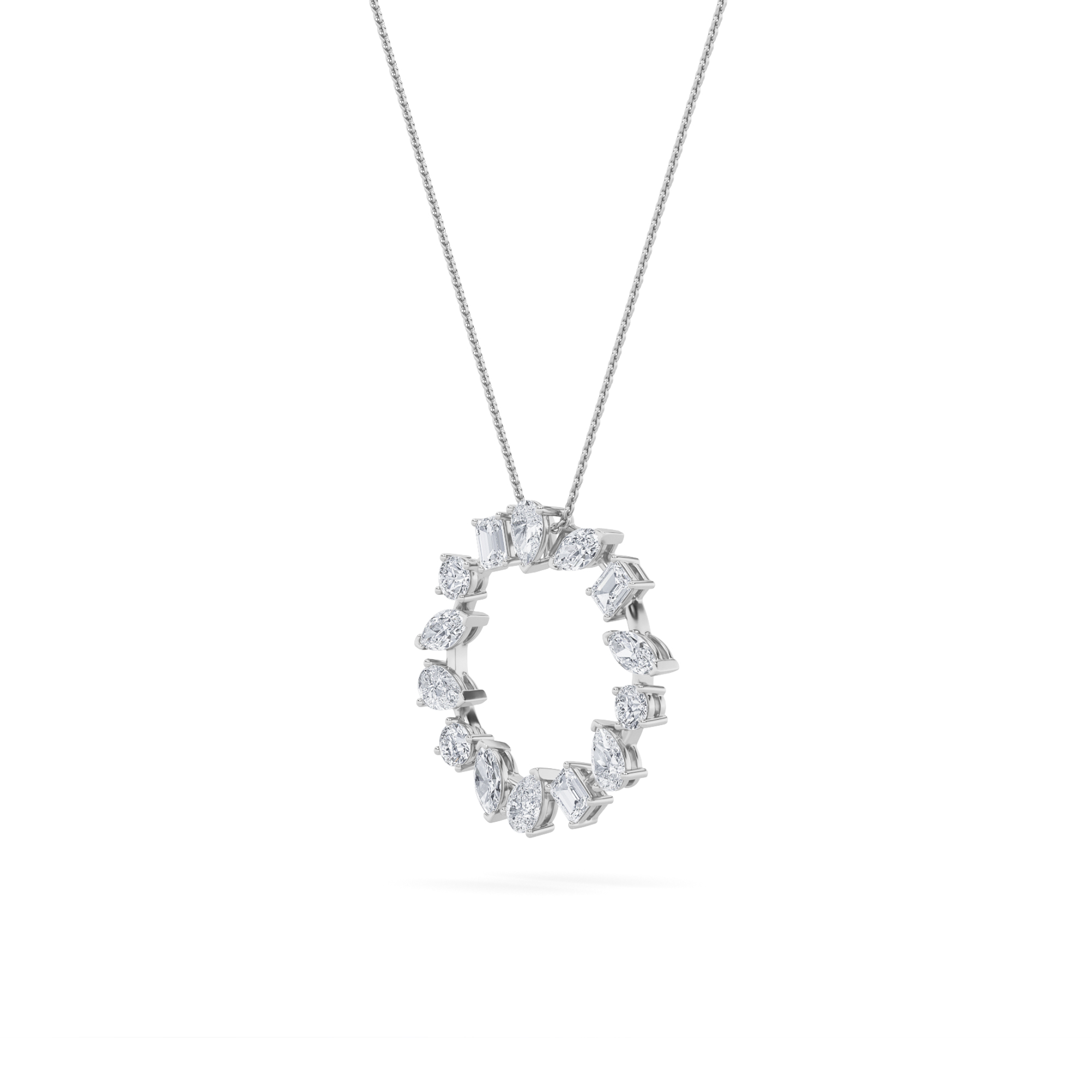 11 Stone Multi Necklace Pendant view 2
