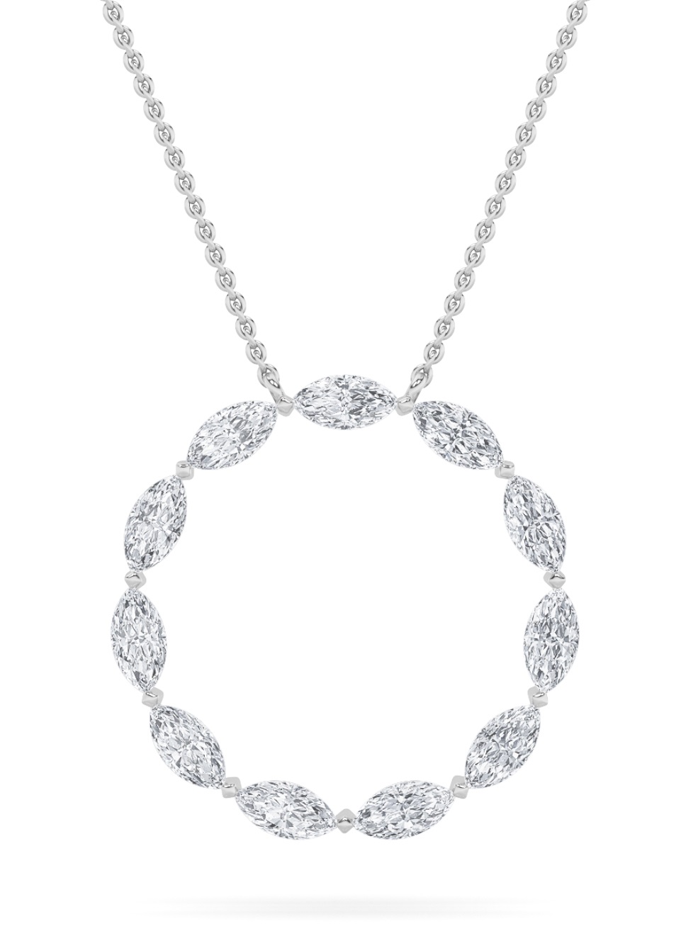 2.00 CT Marquise Diamond Necklace in 14K White Gold