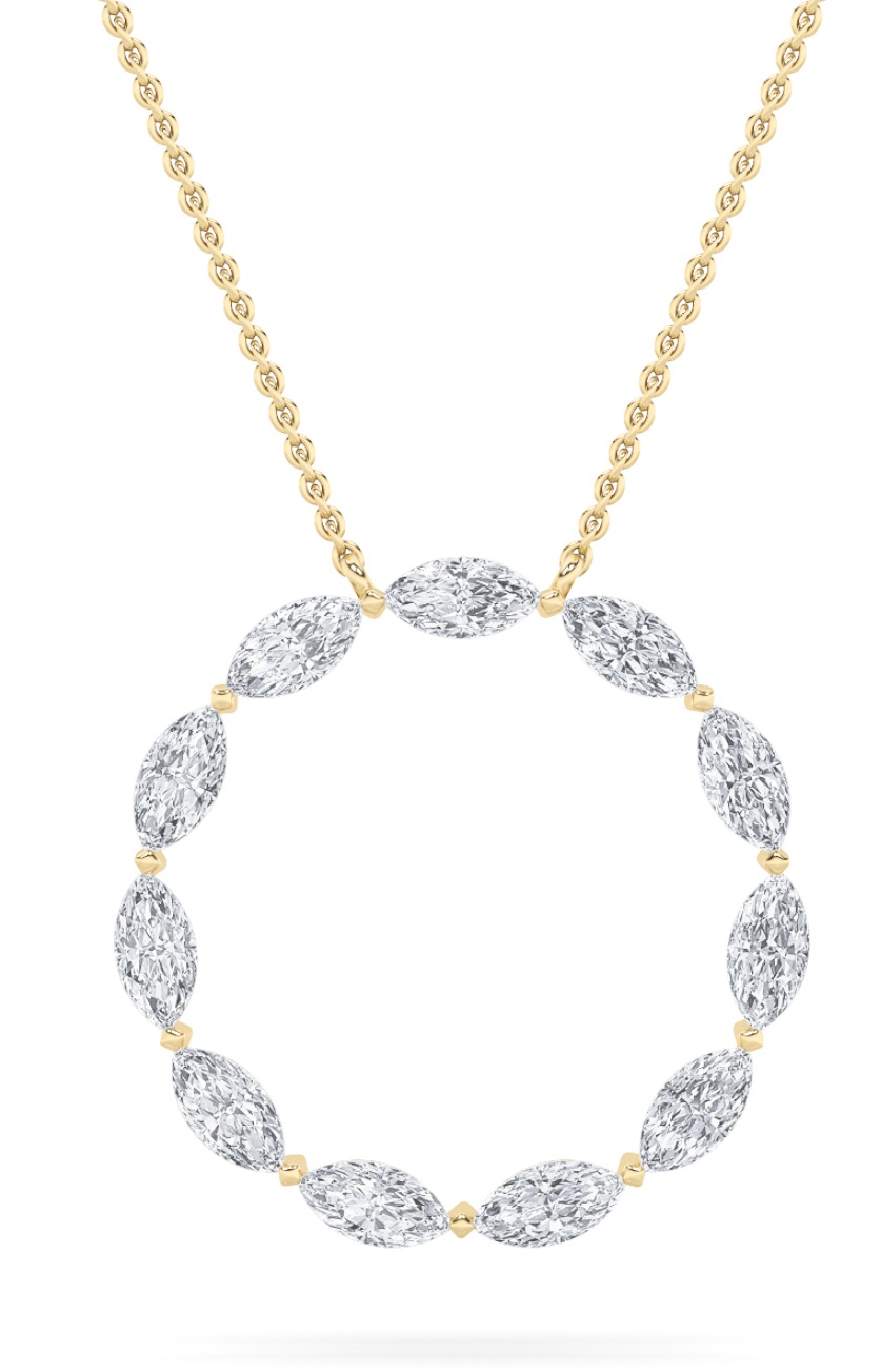 2.00 CT Marquise Diamond Necklace in 14K Yellow Gold