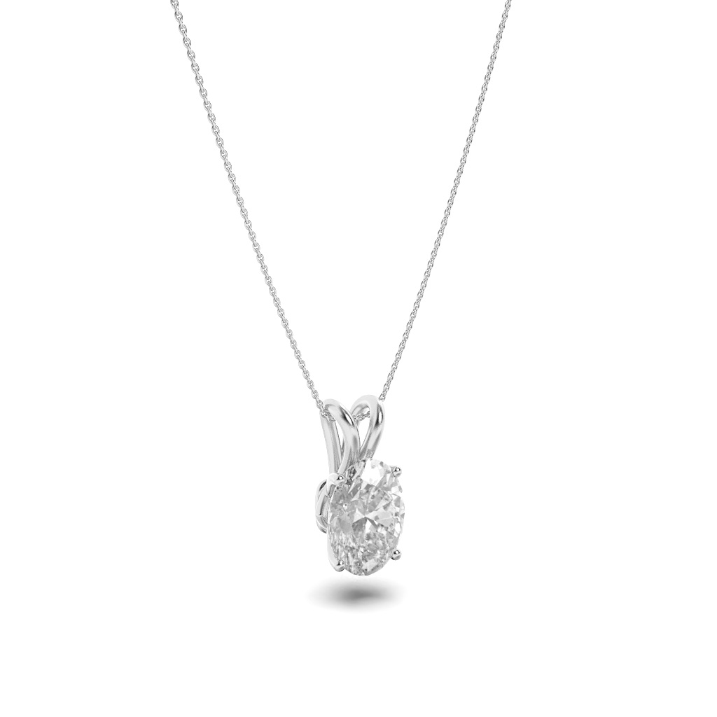 Elongated Cushion Solitaire  Pendant view 3