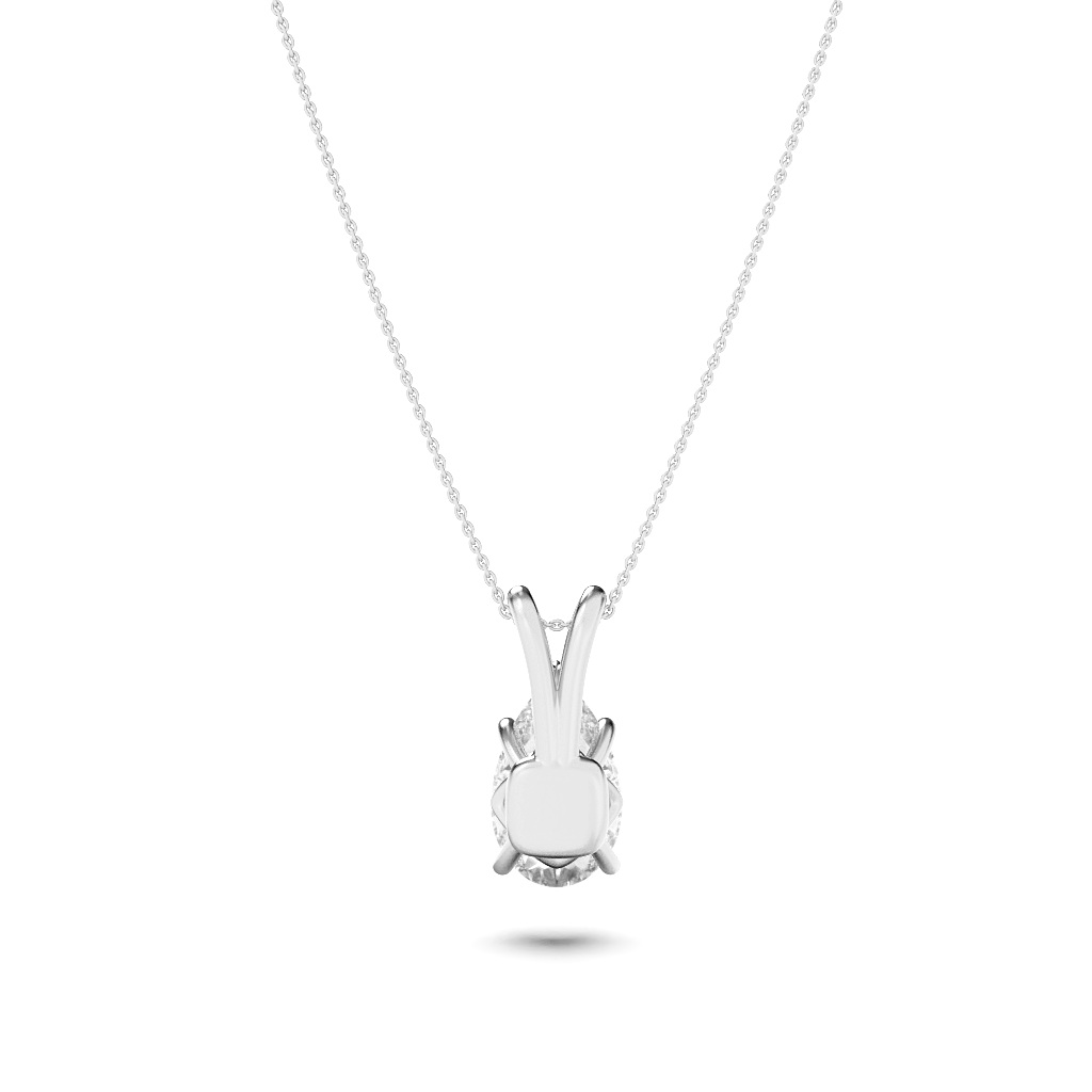 Elongated Cushion Solitaire  Pendant view 5