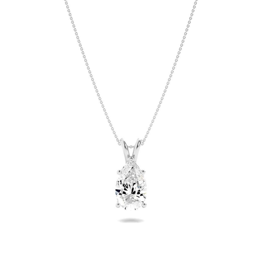 3.00 CT Pear Diamond Necklace in 14K White Gold