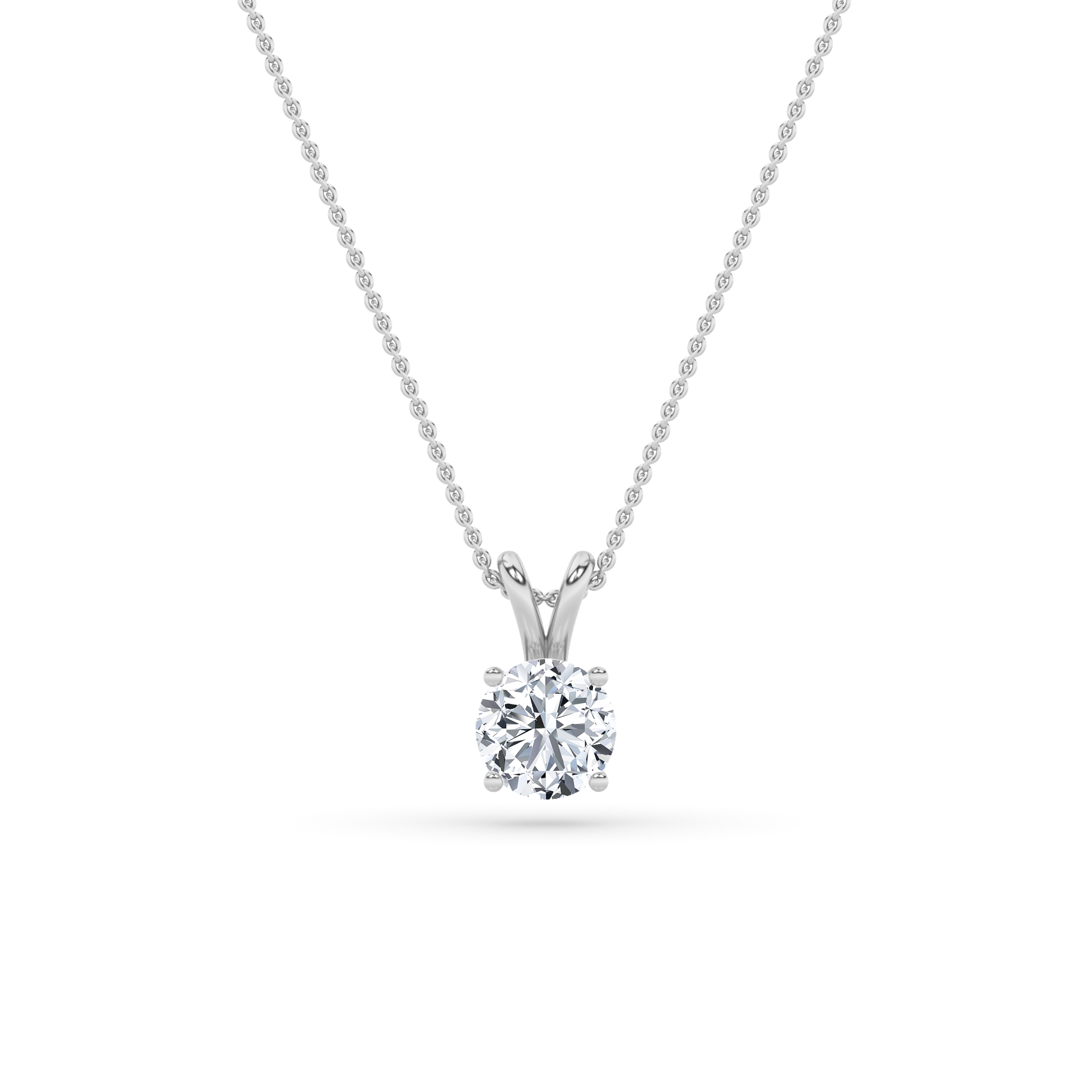 2.00 CT Round Diamond Necklace in 14K White Gold