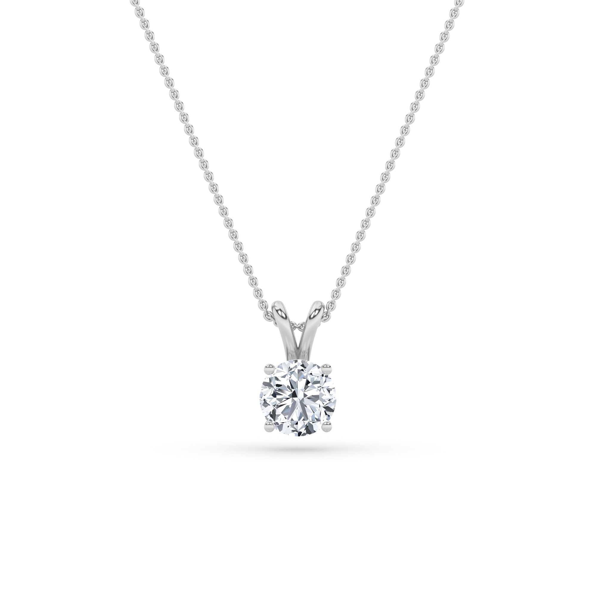 2.00 CT Round Diamond Necklace in 14K White Gold