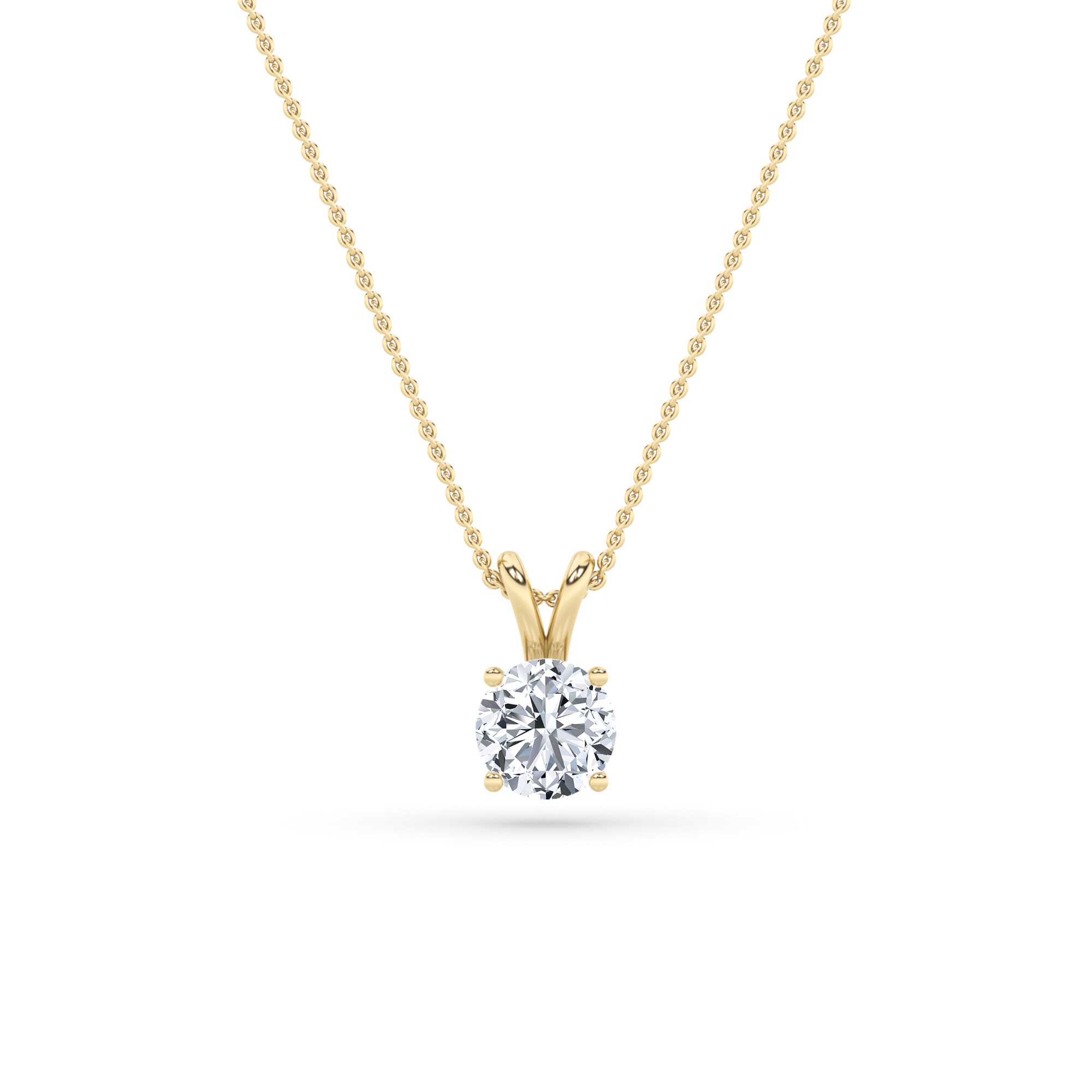 3.00 CT Round Diamond Necklace in 14K Yellow Gold