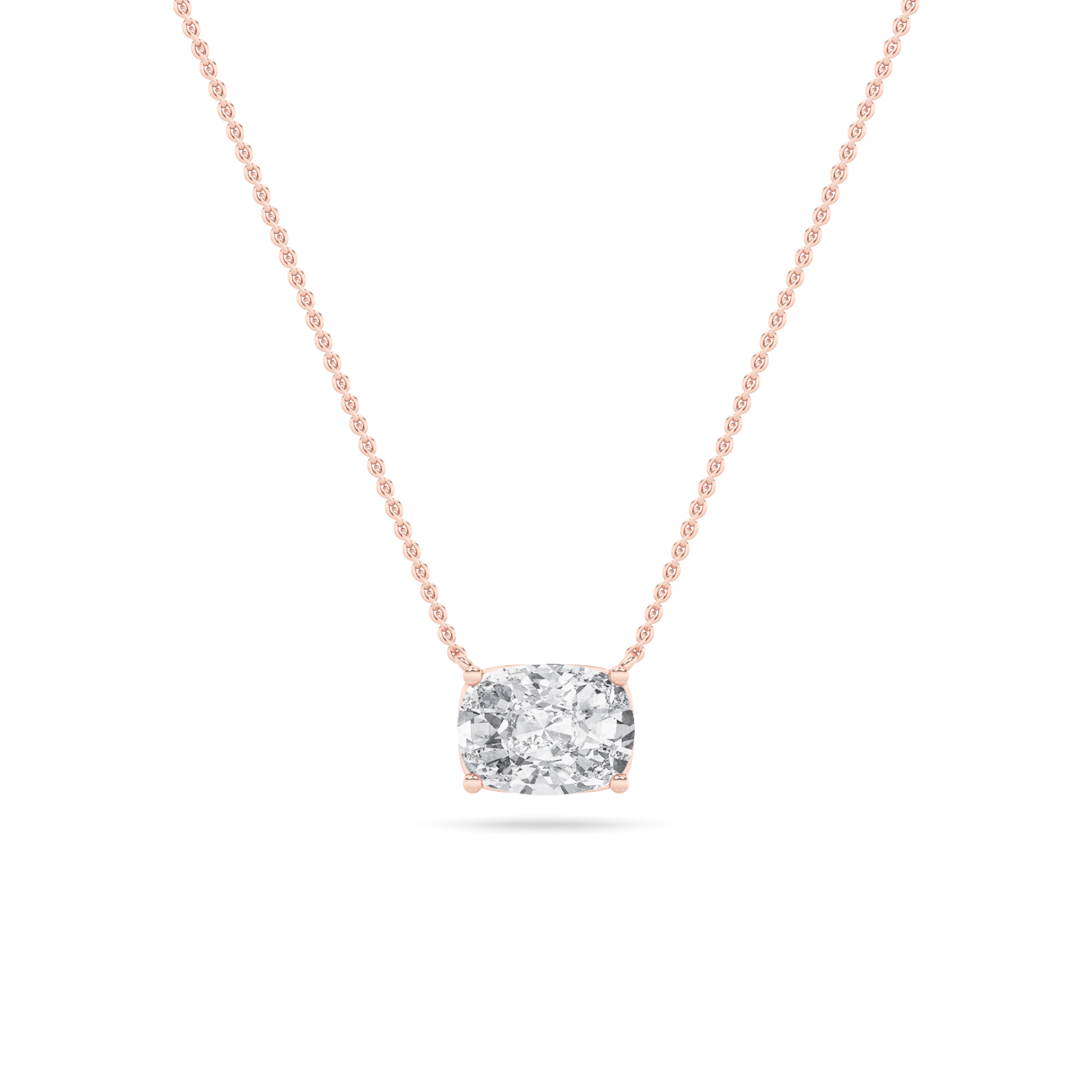 1.00 CT Diamond Necklace in 14K Rose Gold