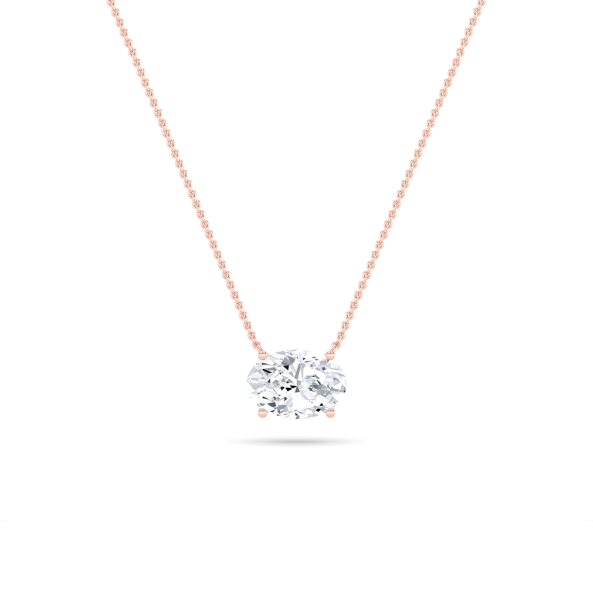 3.00 CT Diamond Necklace in 18K Rose Gold