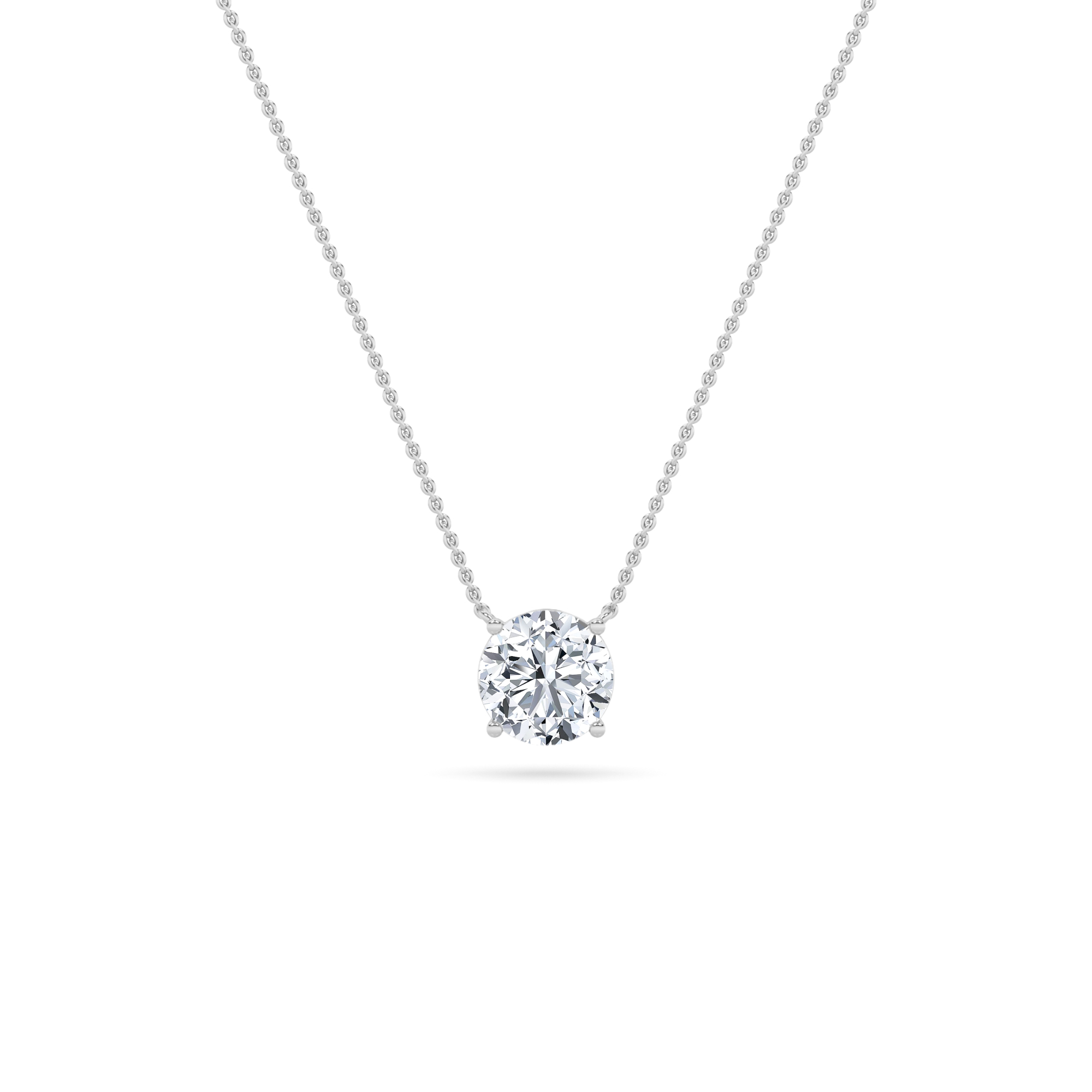 2.00 CT Round Diamond Necklace in 14K White Gold