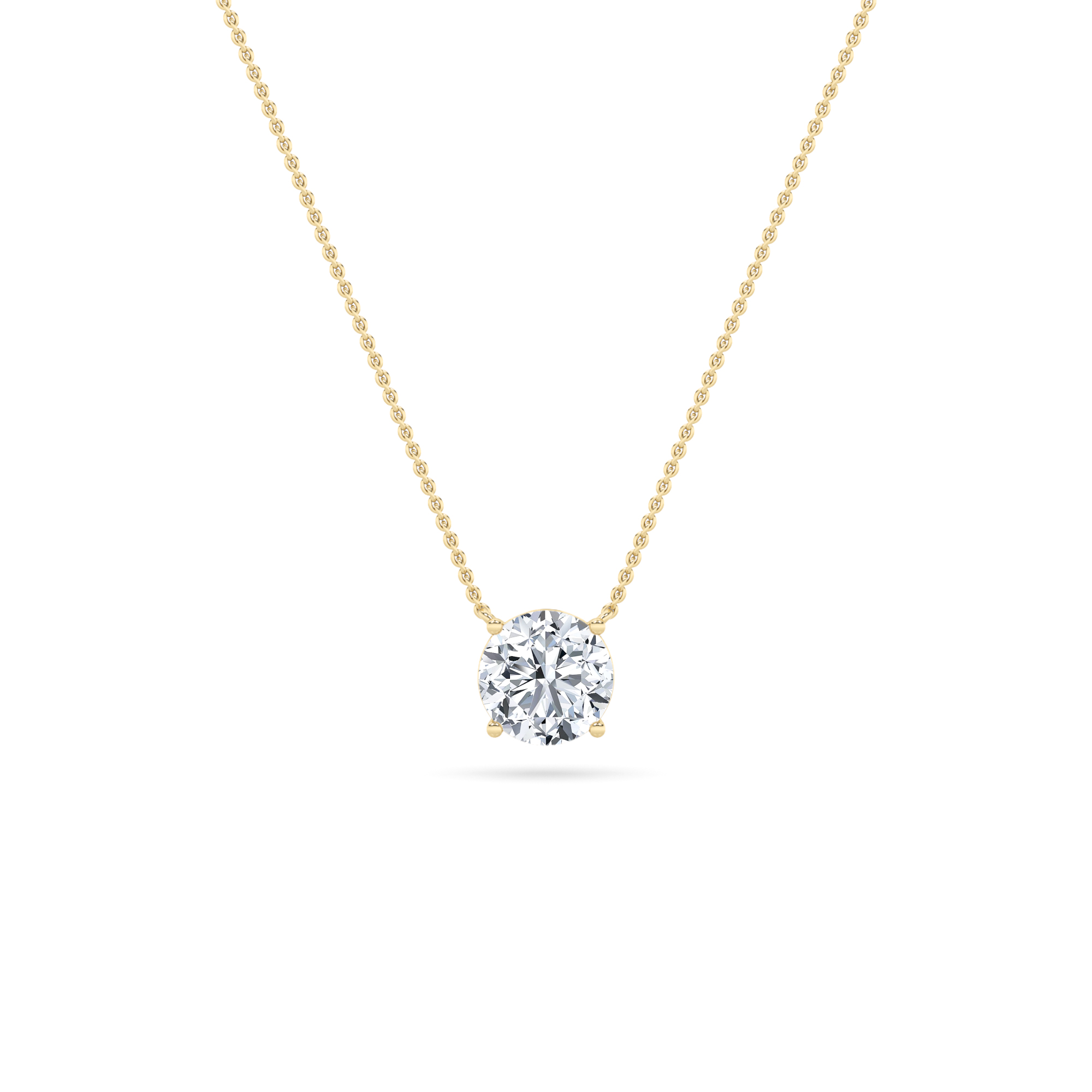 2.50 CT Round Diamond Necklace in 14K Yellow Gold