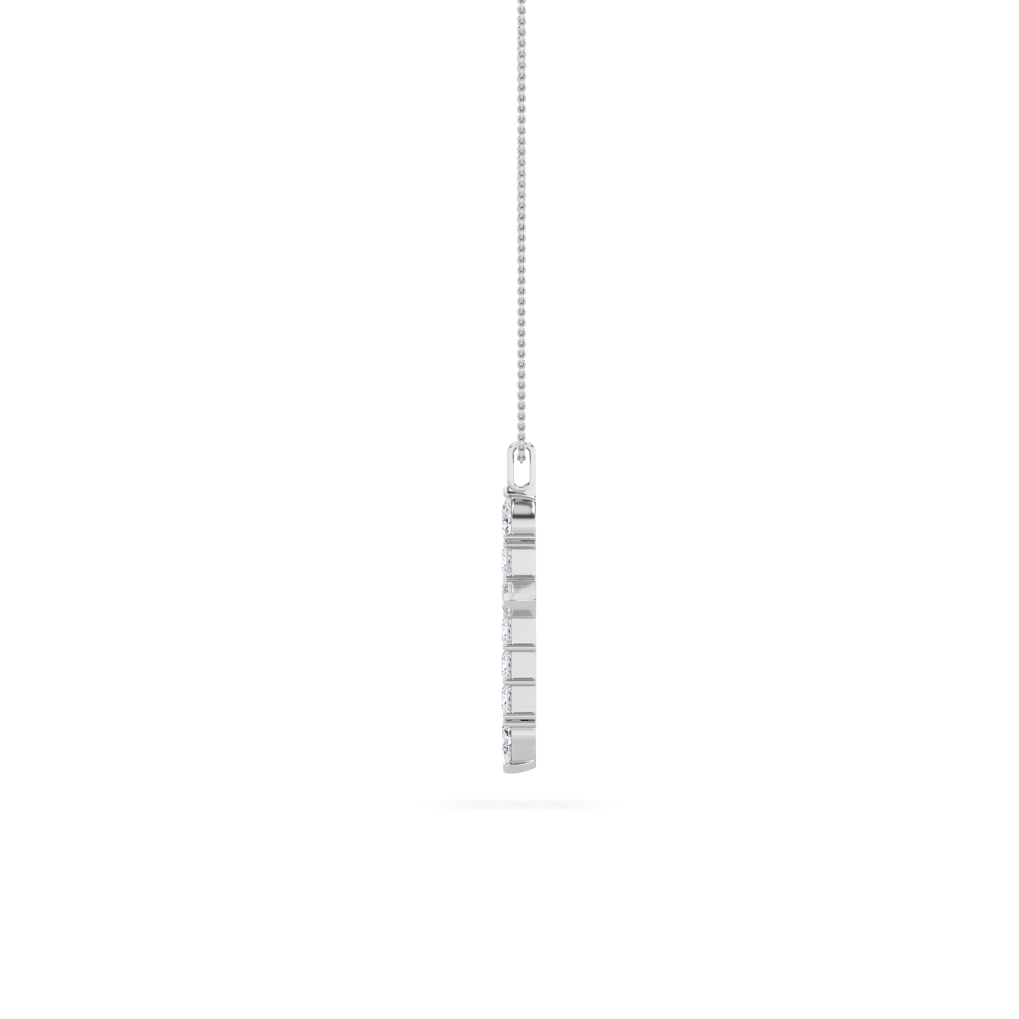 Cross Pendant  with Pear Shaped Lab Grown Diamond (F/VS) in 14K Gold view 3
