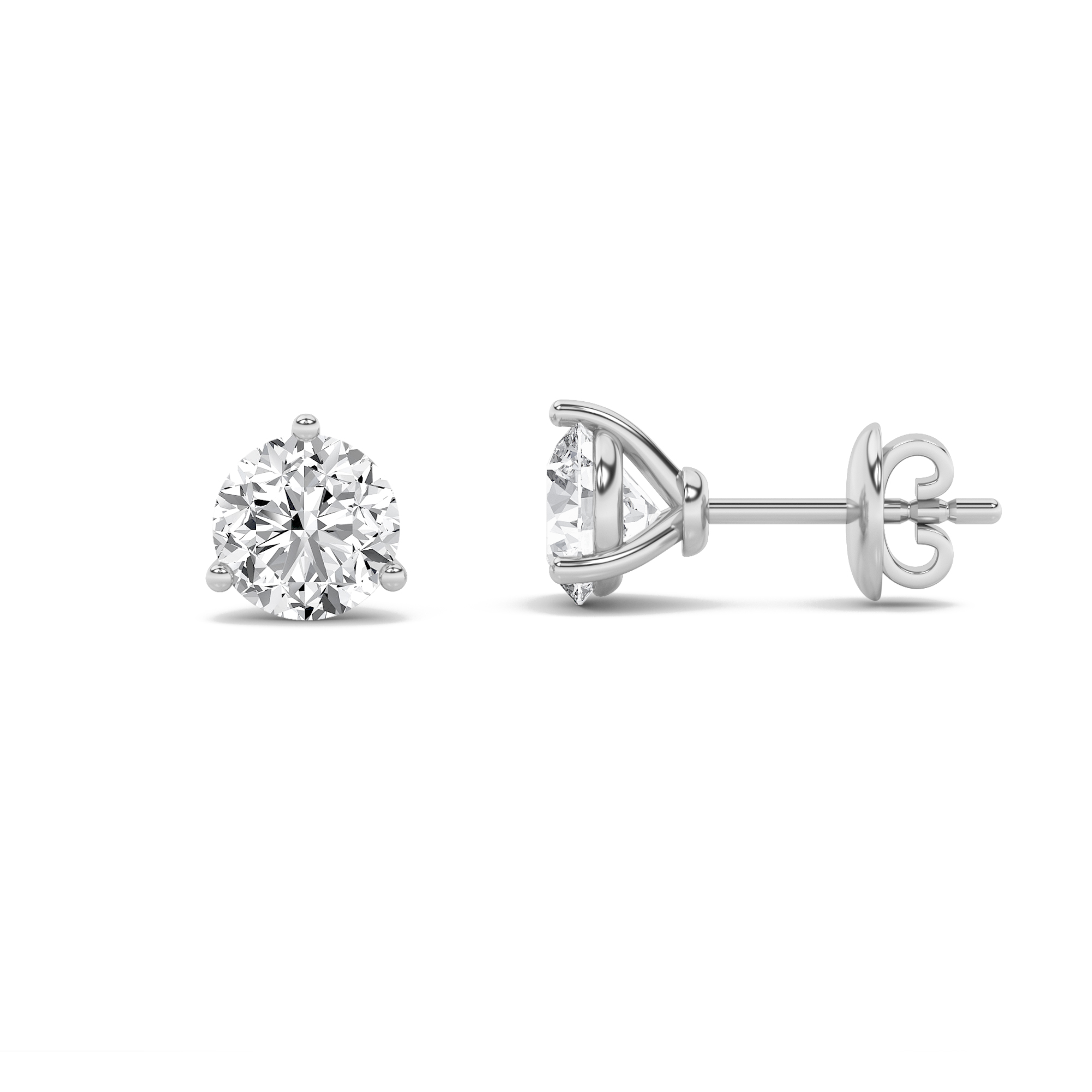 0.75 CT Round Diamond Earring in 14K White Gold