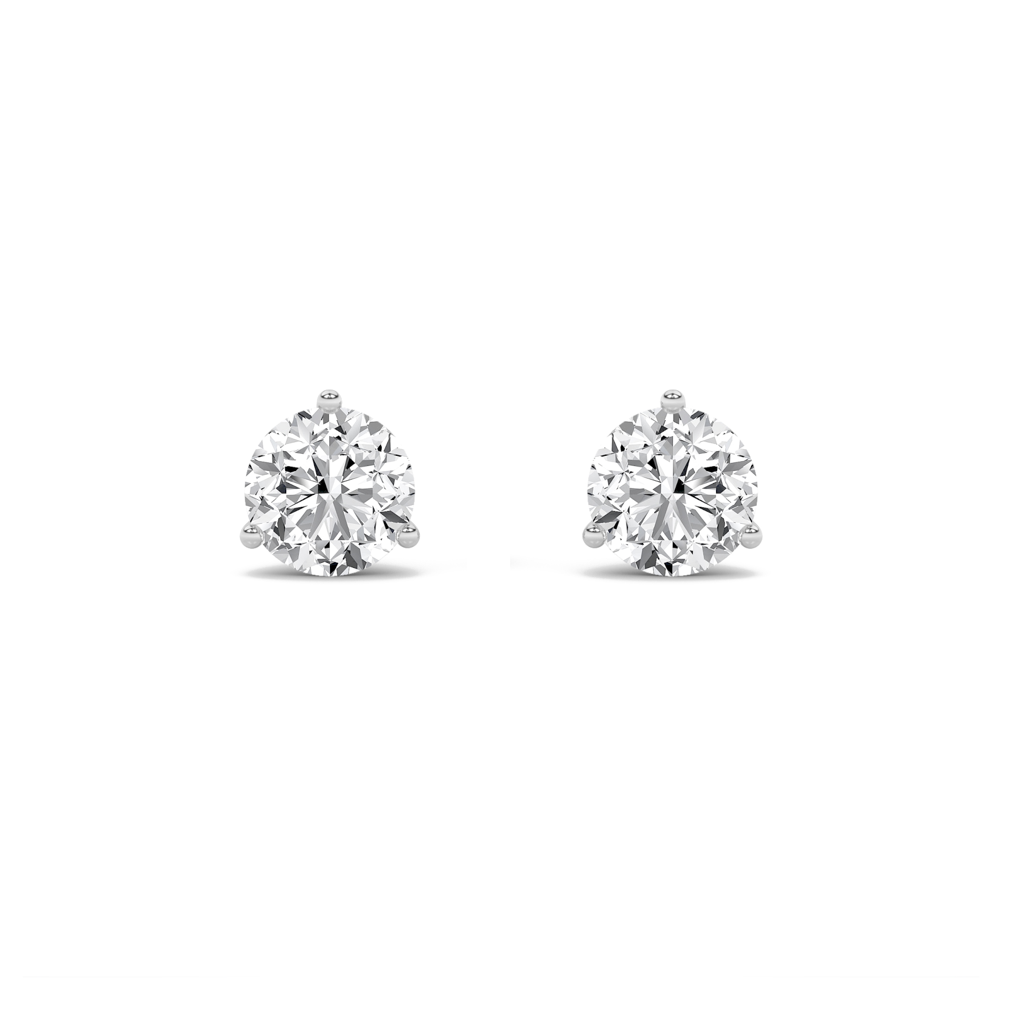 Three Prong Martini Round Solitaire Earring view 4