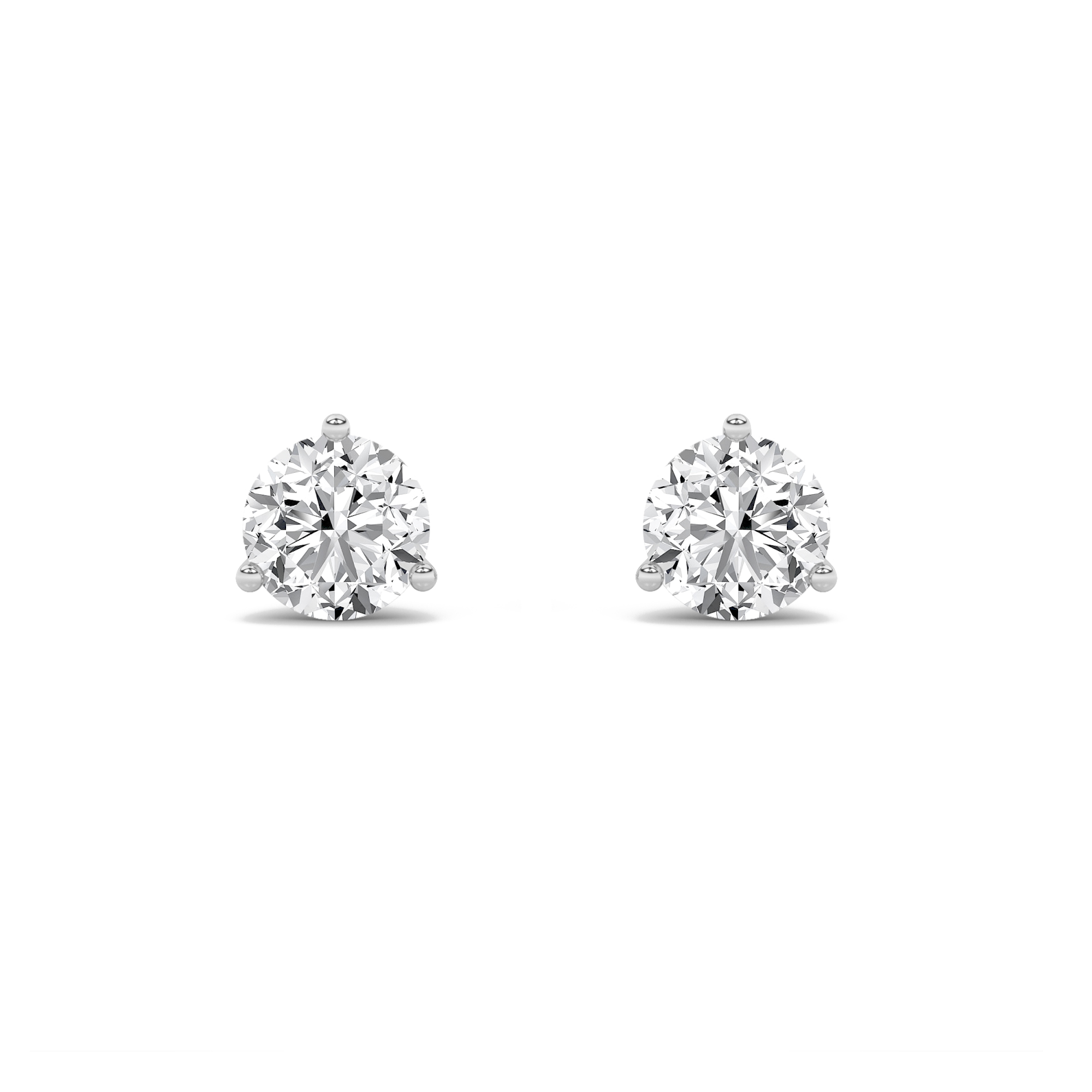 Three Prong Martini Round Solitaire Earring view 3