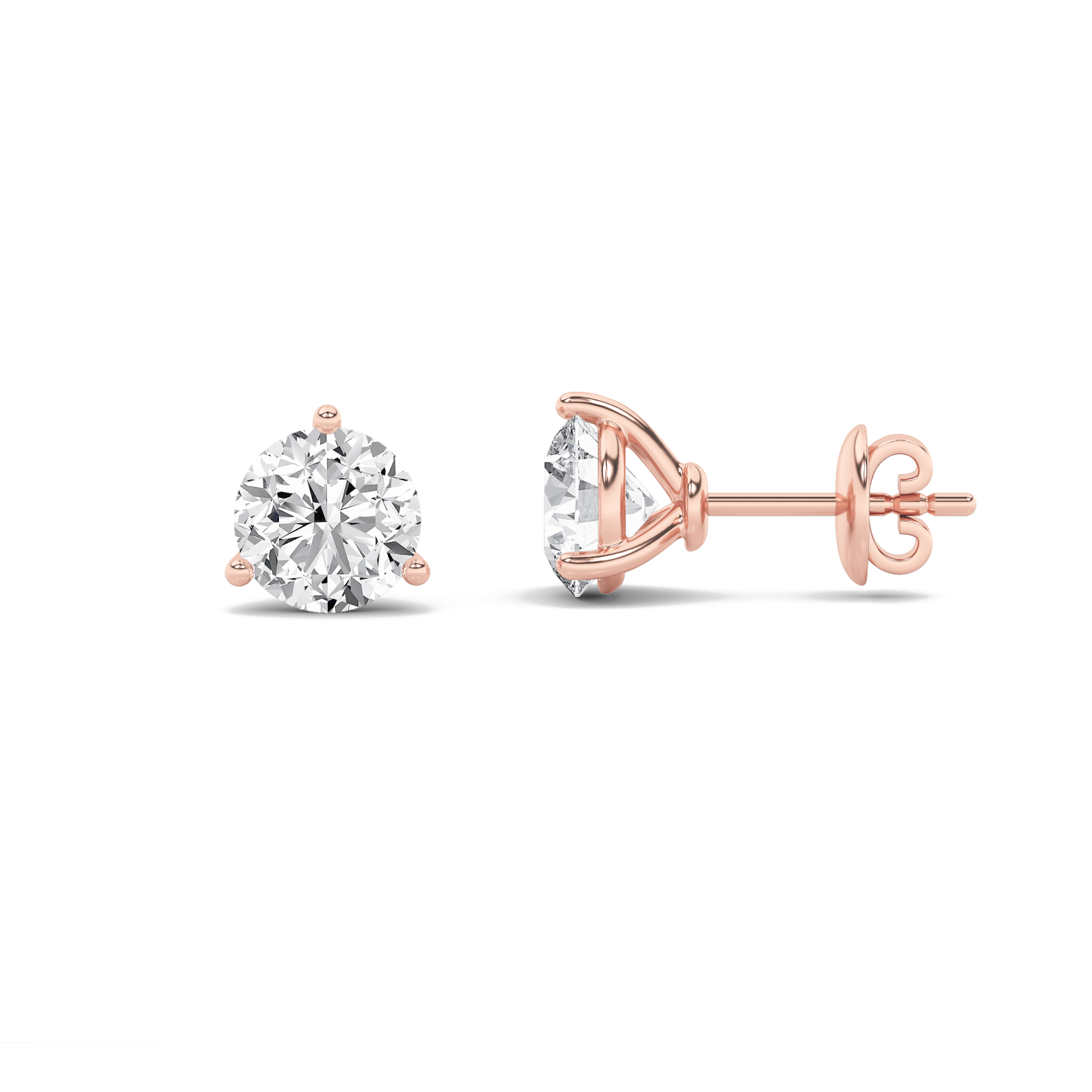 4.00 CT Round Diamond Earring in 14K Rose Gold