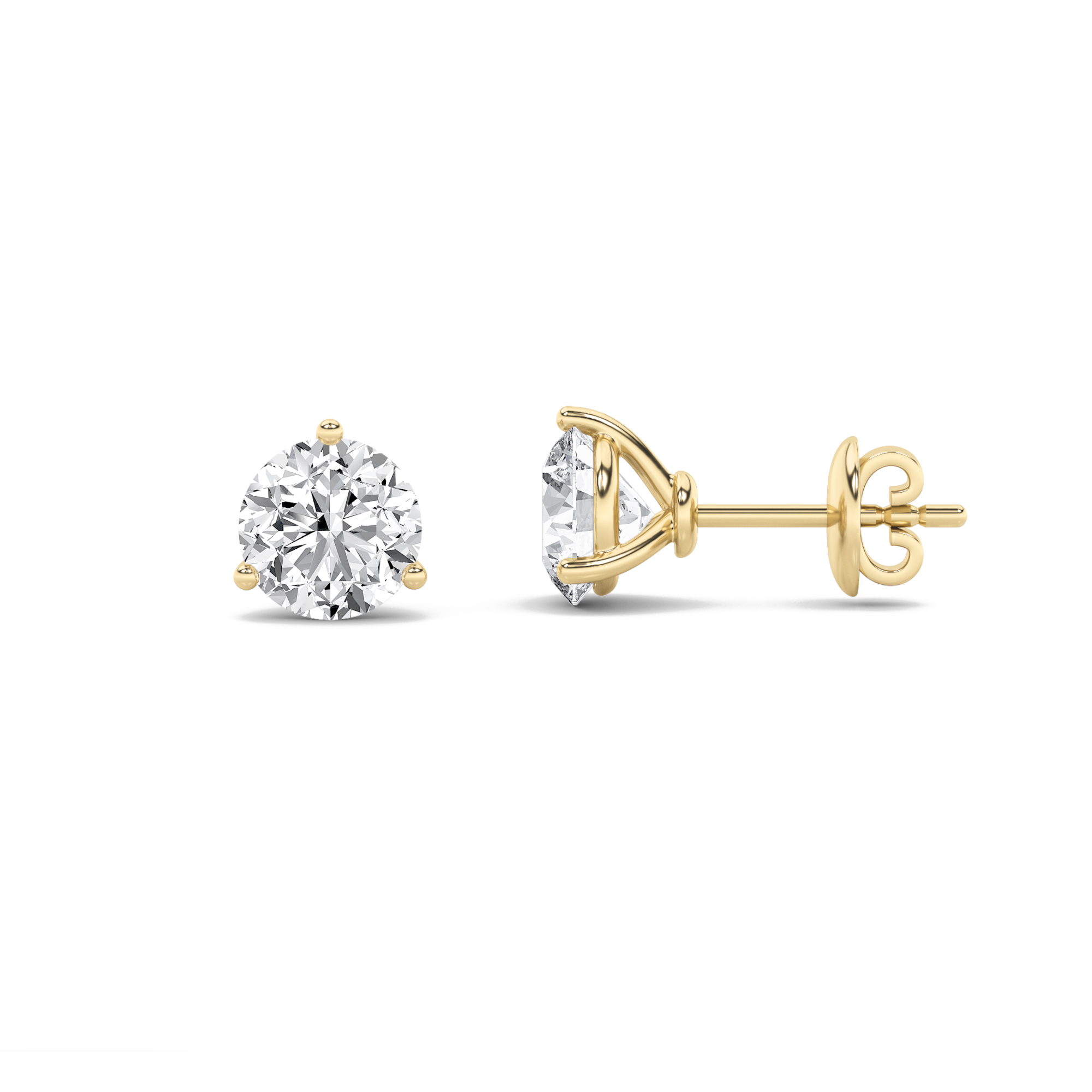 5.00 CT Round Diamond Earring in 14K Yellow Gold
