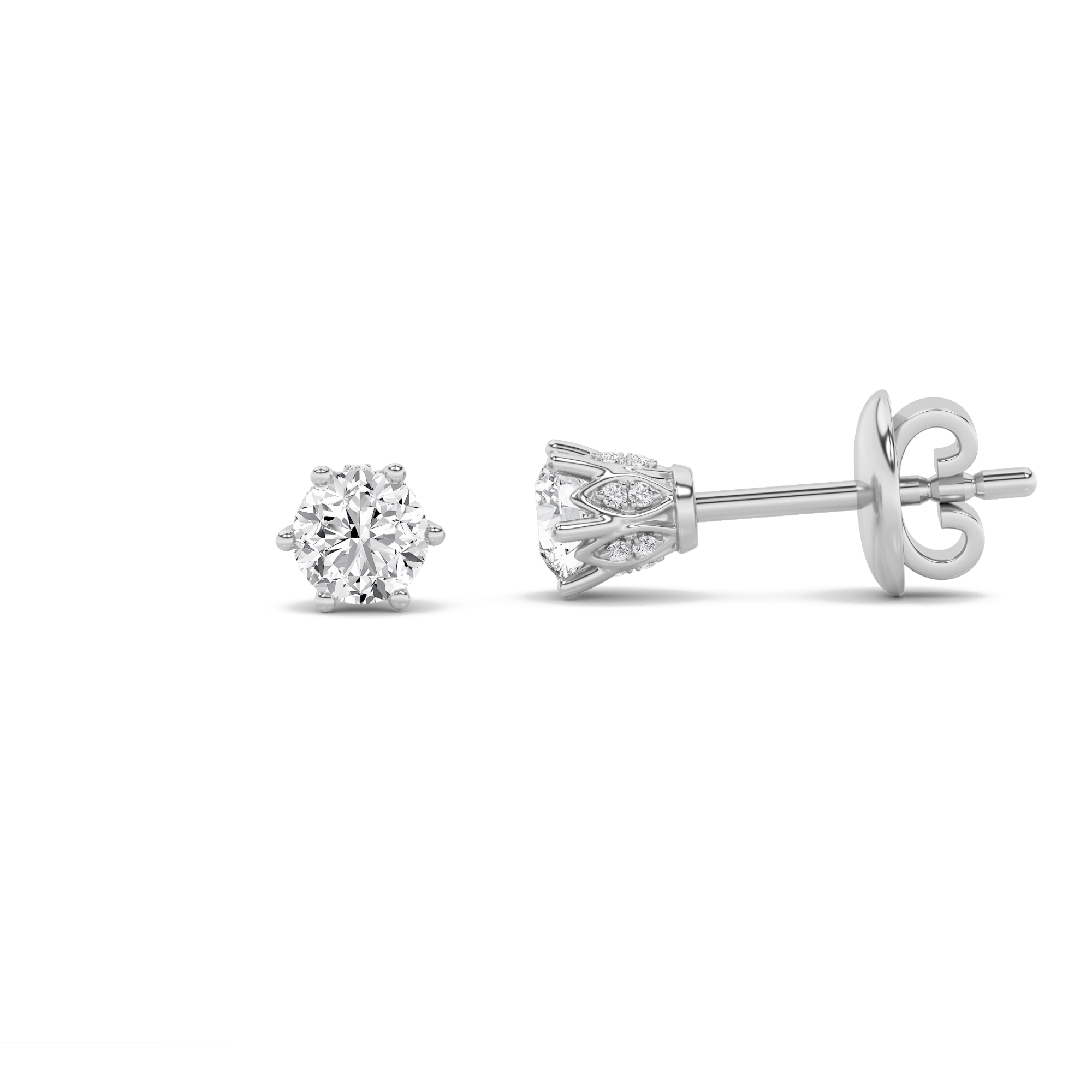 3.00 CT Round Diamond Earring in 14K White Gold