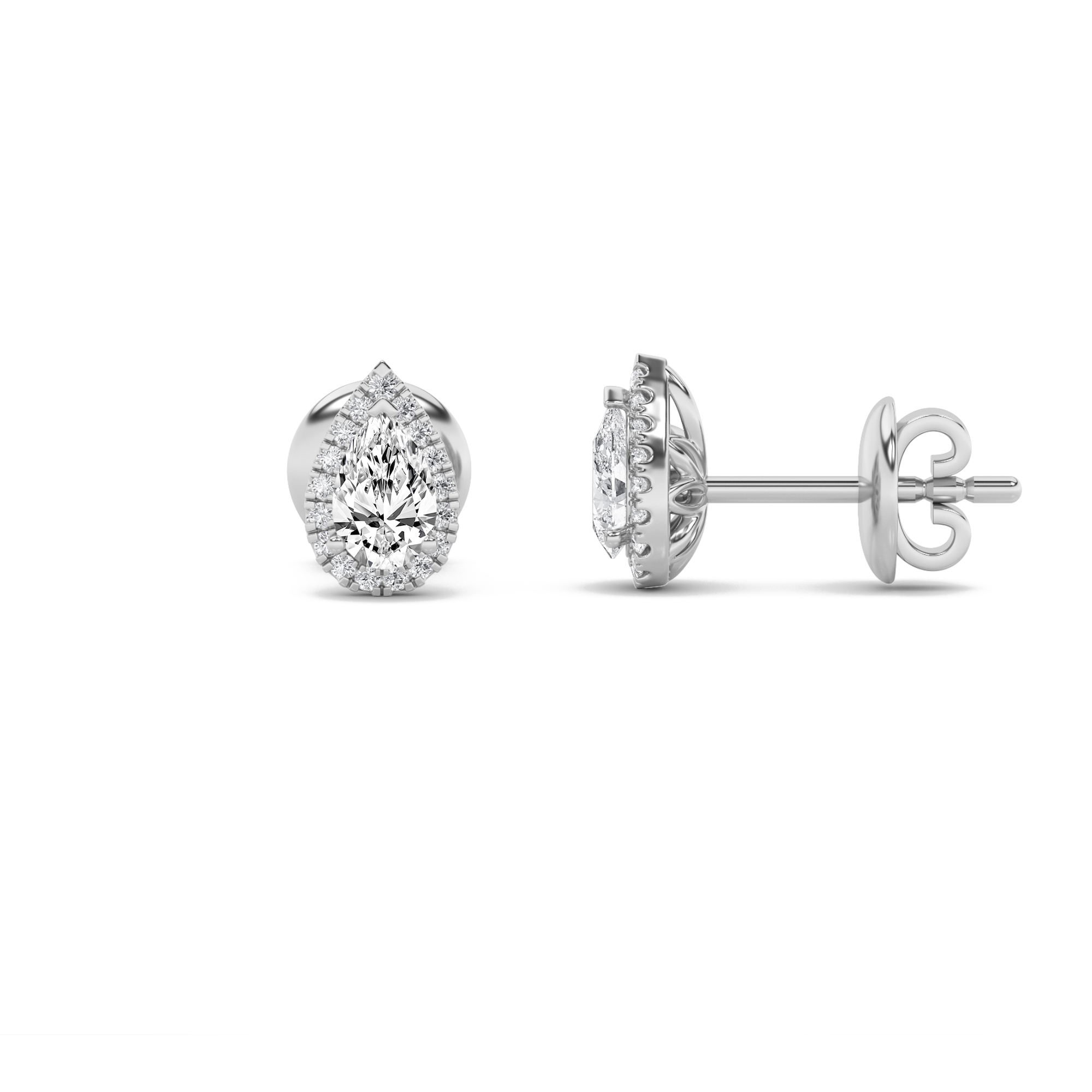 3.00 CT Pear Diamond Earring in 14K White Gold