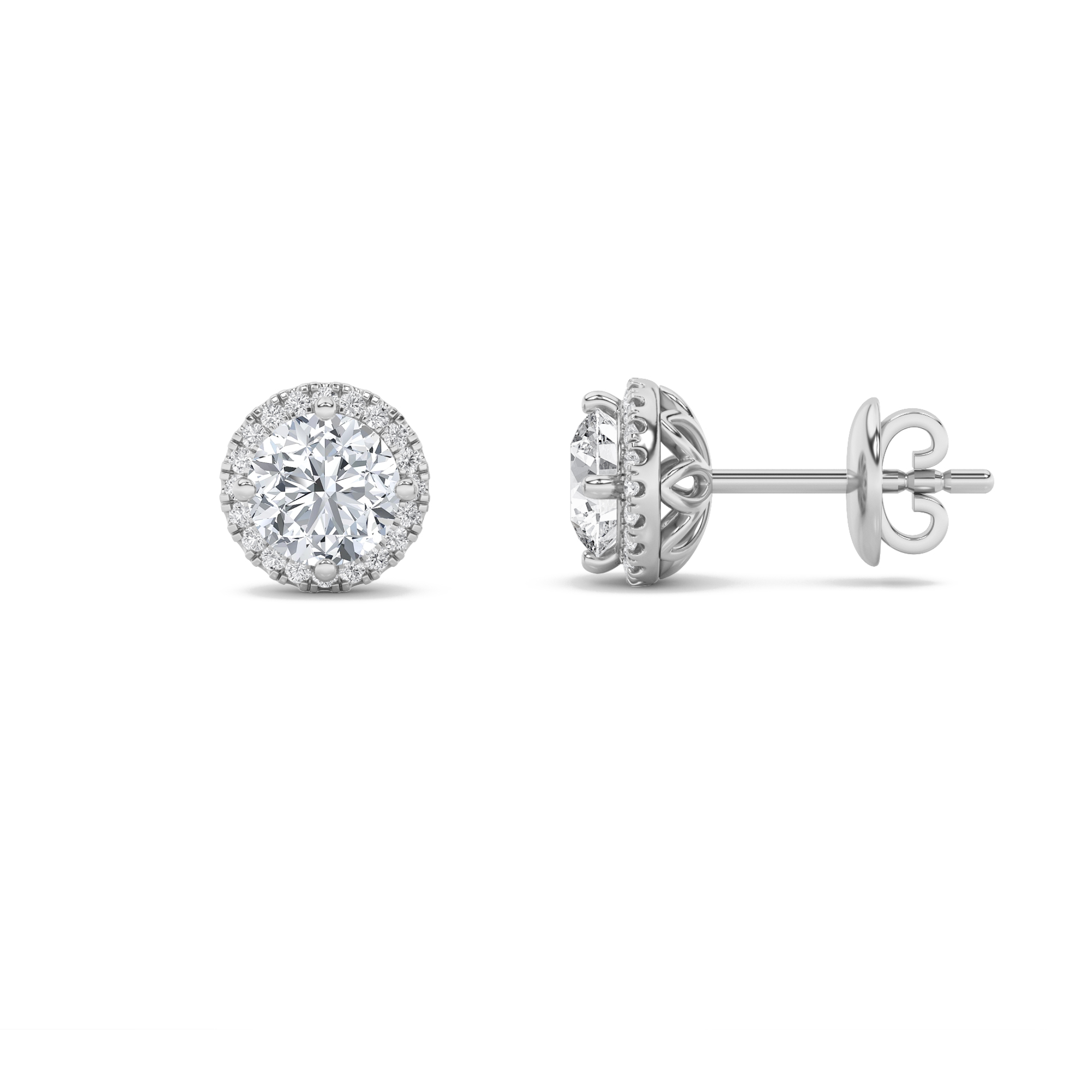 1.00 CT Round Diamond Earring in 14K White Gold