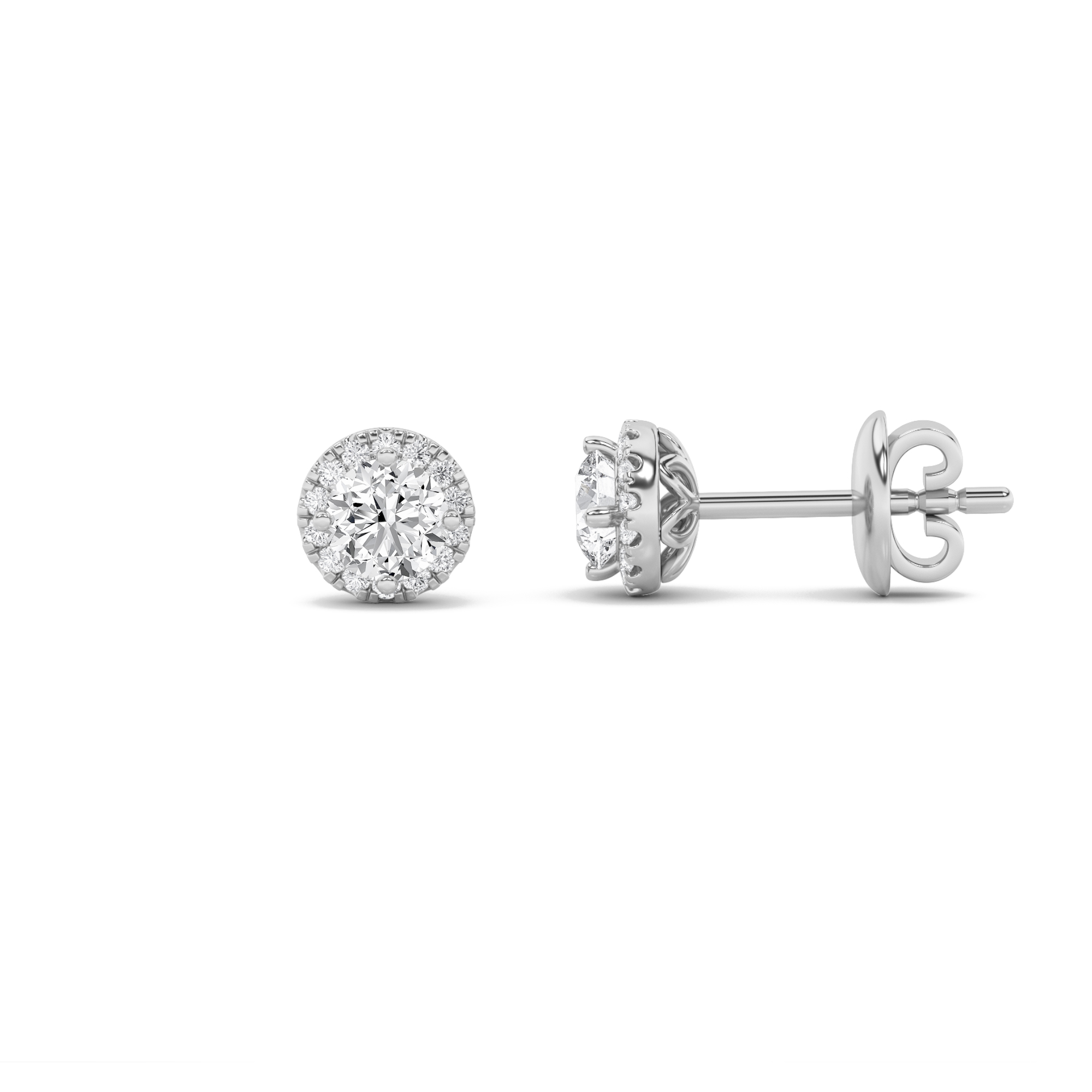 1.50 CT Round Diamond Earring in 14K White Gold