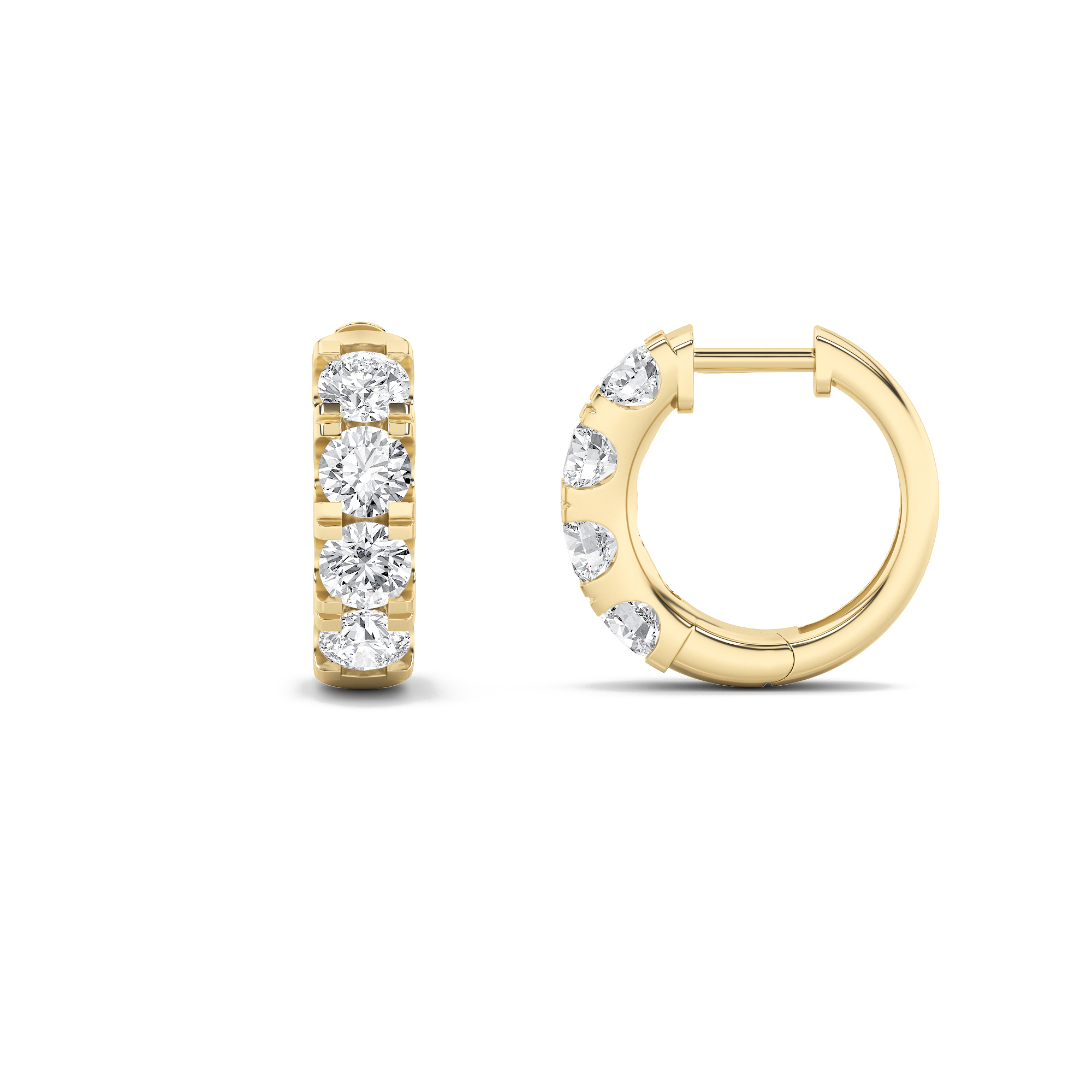 3.00 CT Round Diamond Earring in 14K Yellow Gold