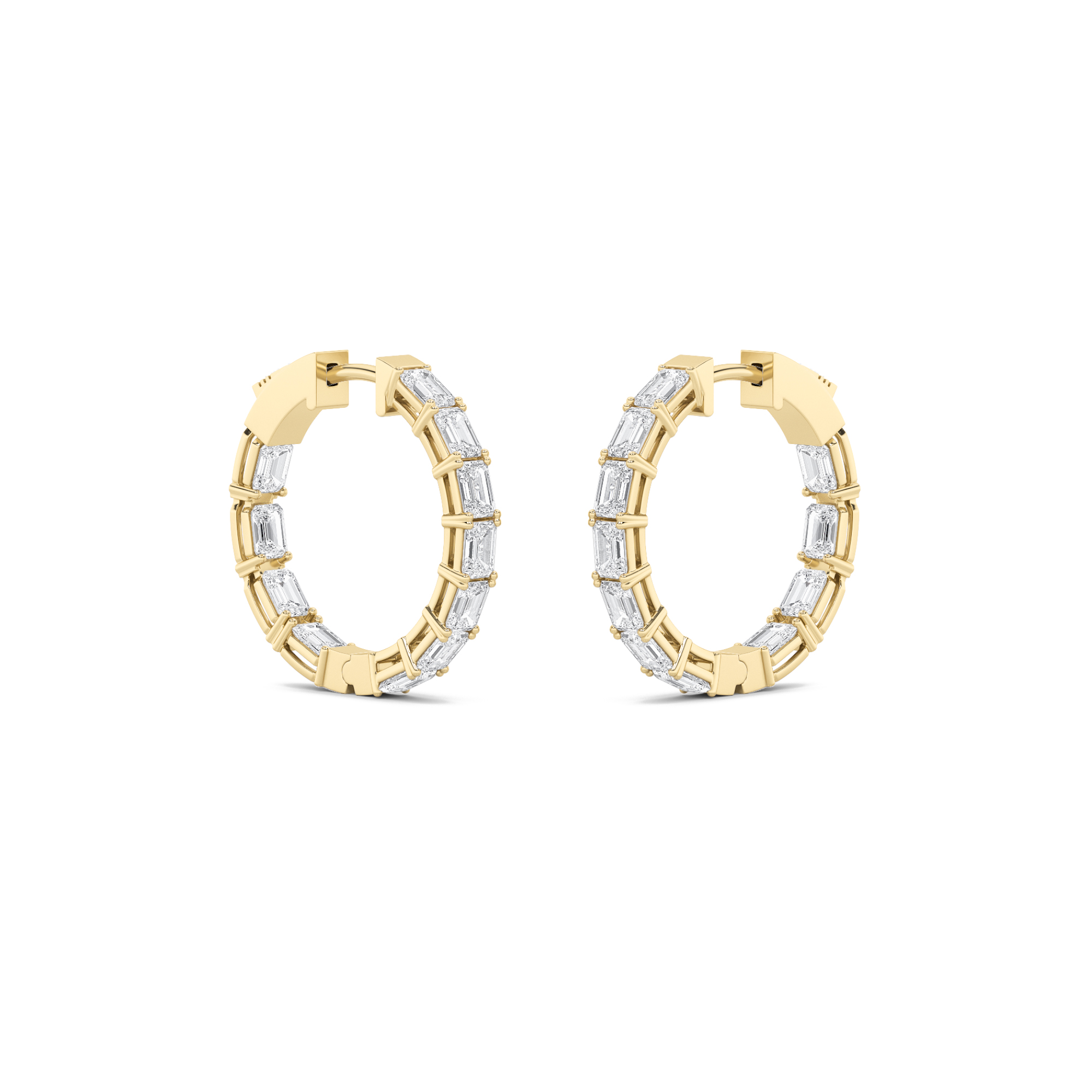 Inside out Emerald Hoop  Earring view 3