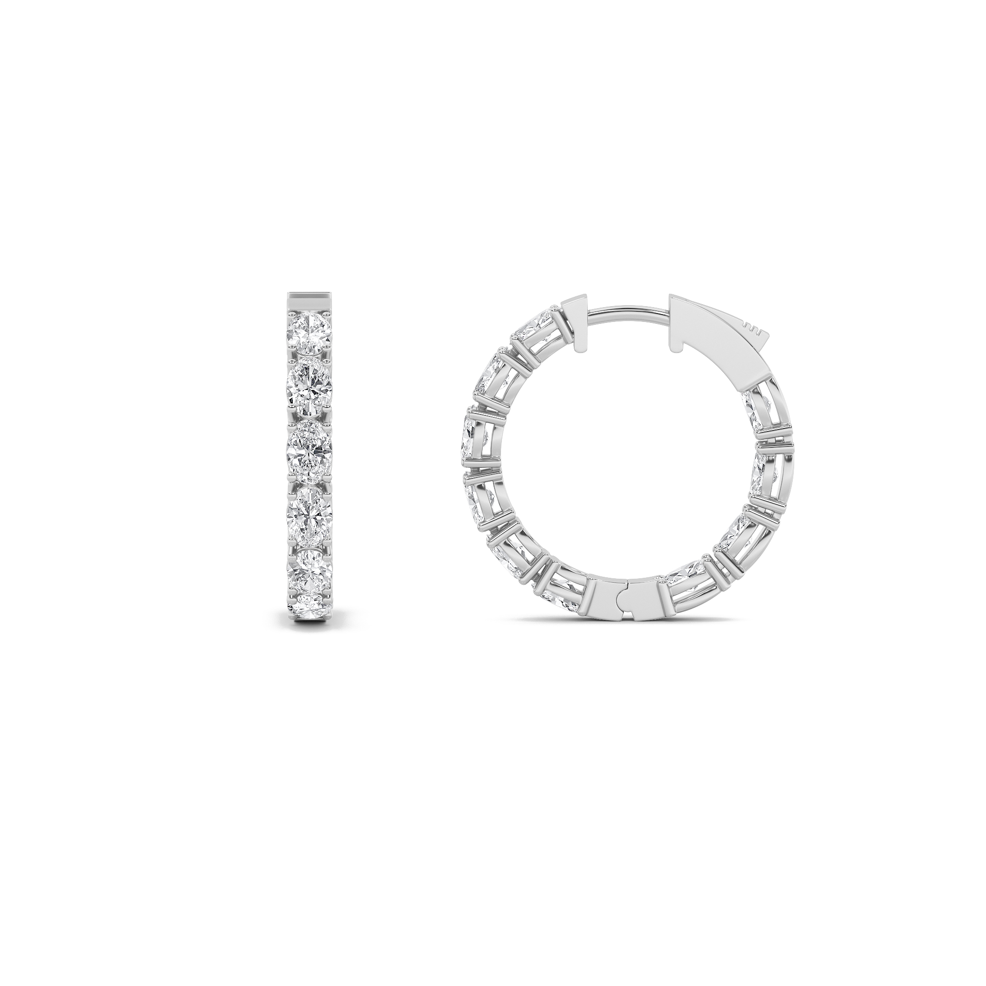 4.00 CT Oval Diamond Earring in 14K White Gold