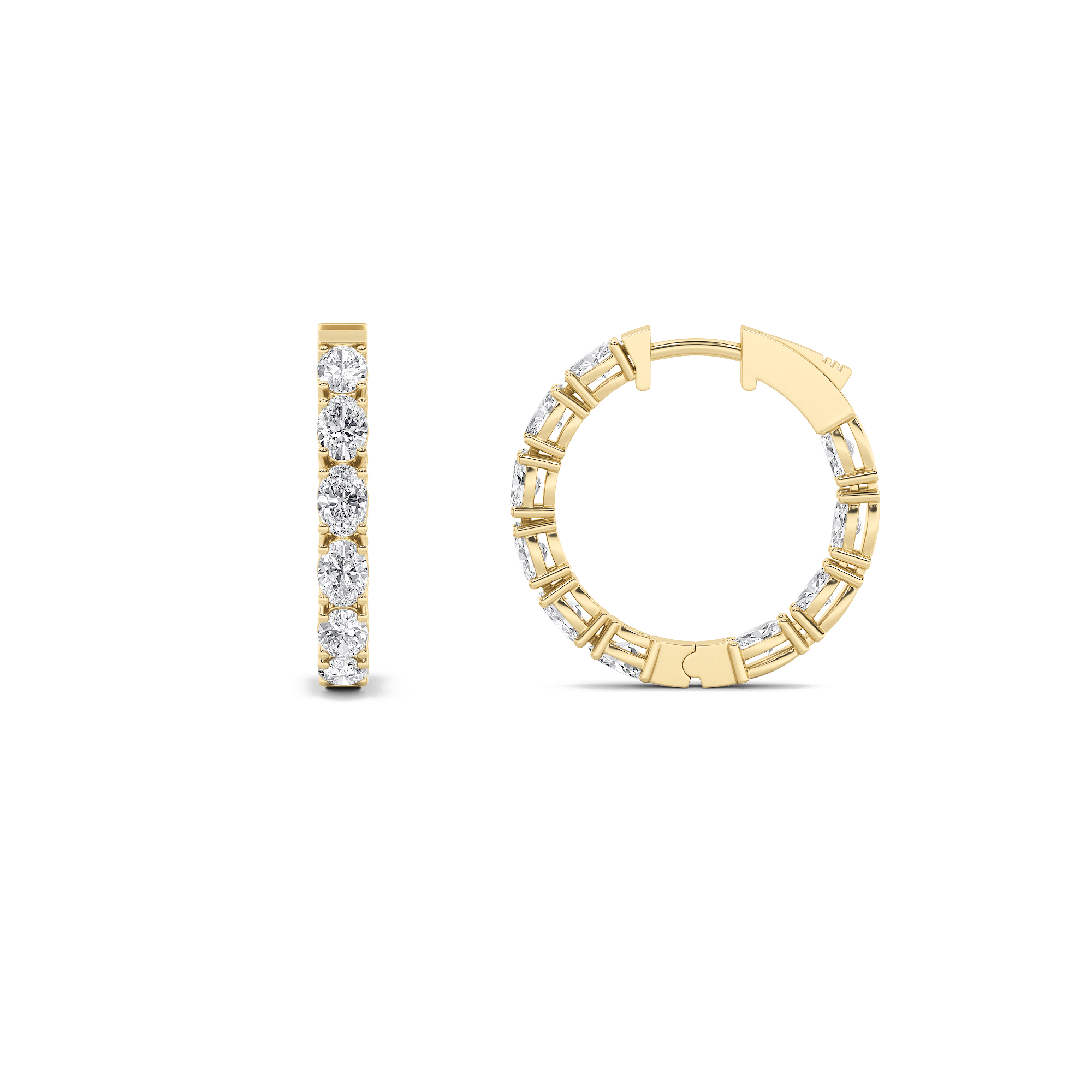 4.00 CT Oval Diamond Earring in 14K Yellow Gold