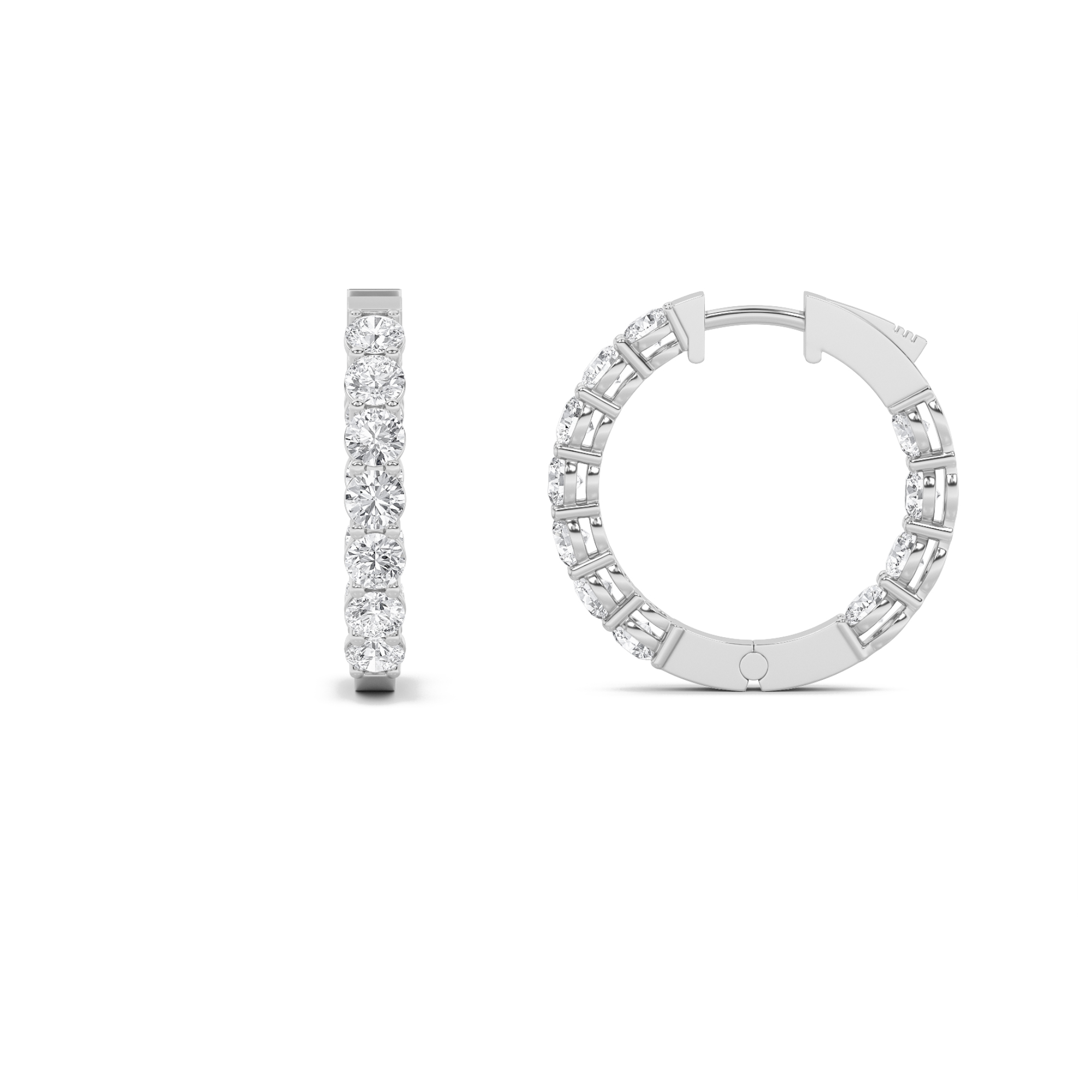 4.00 CT Round Diamond Earring in 14K White Gold