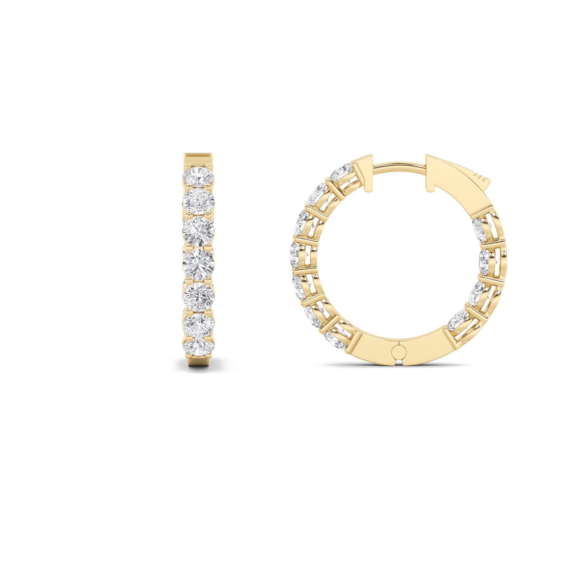 4.00 CT Round Diamond Earring in 14K Yellow Gold