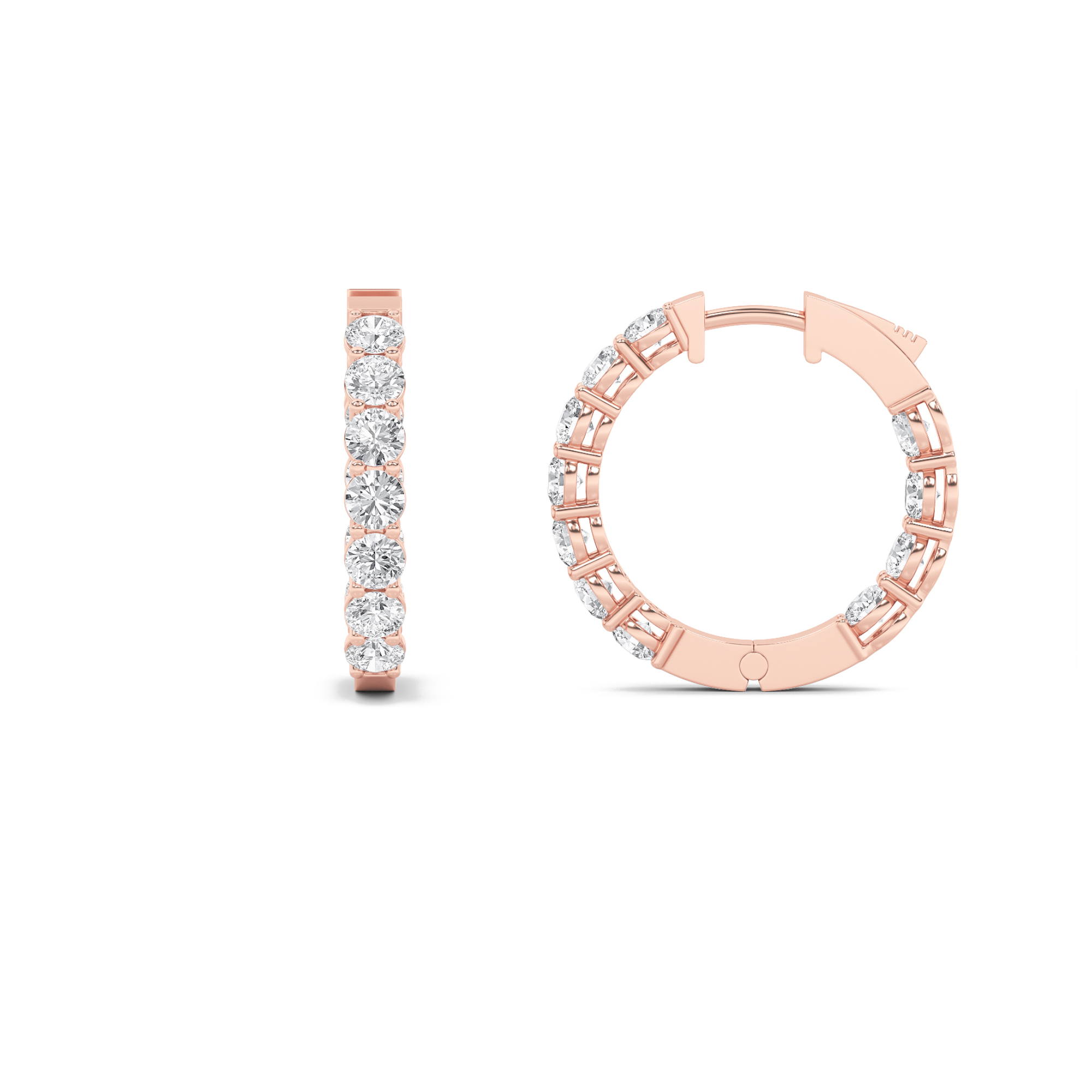 4.00 CT Round Diamond Earring in 14K Rose Gold