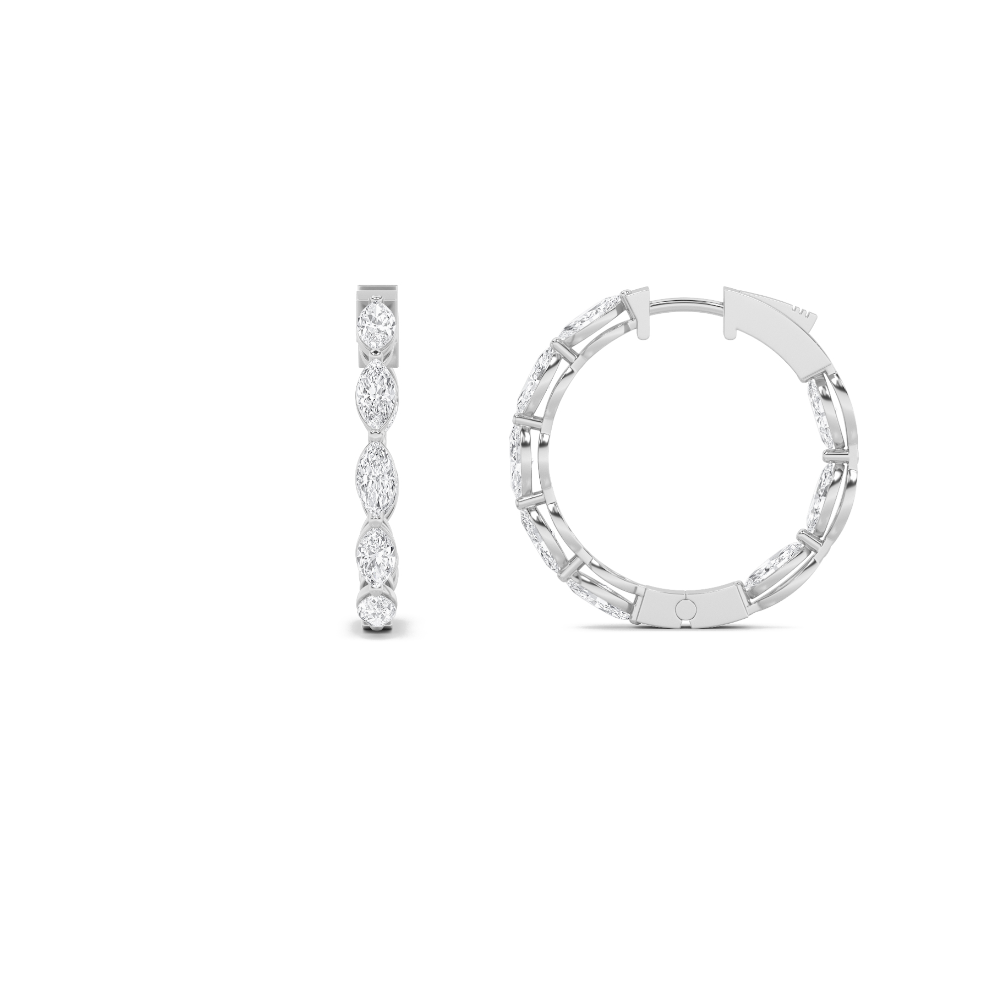 4.00 CT Marquise Diamond Earring in 14K White Gold
