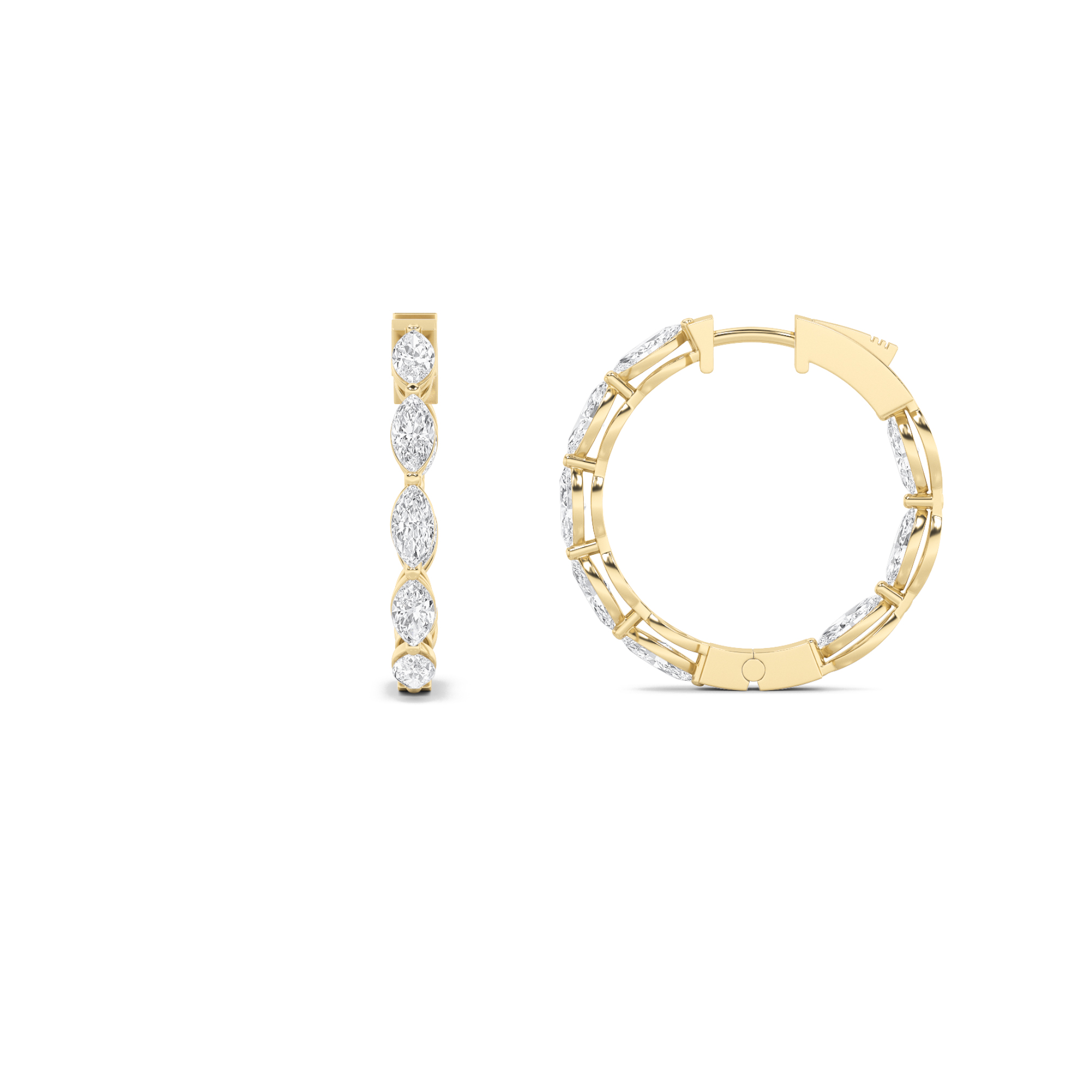 4.00 CT Marquise Diamond Earring in 14K Yellow Gold
