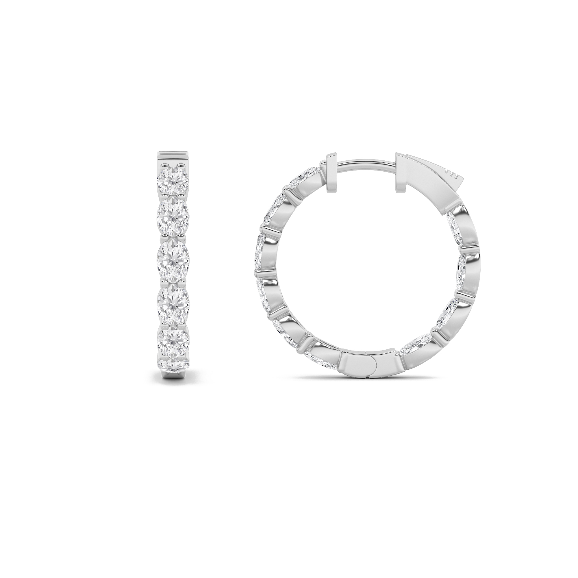 4.00 CT Oval Diamond Earring in 14K White Gold