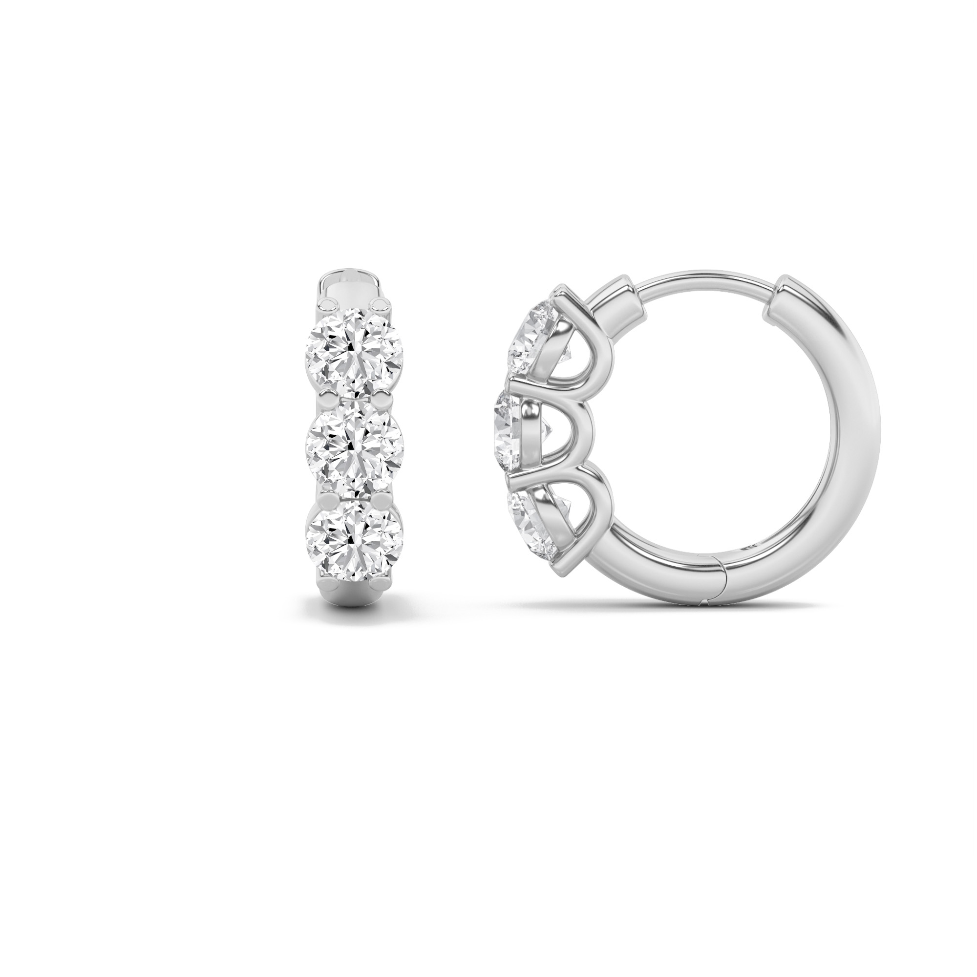 2.00 CT Round Diamond Earring in 14K White Gold