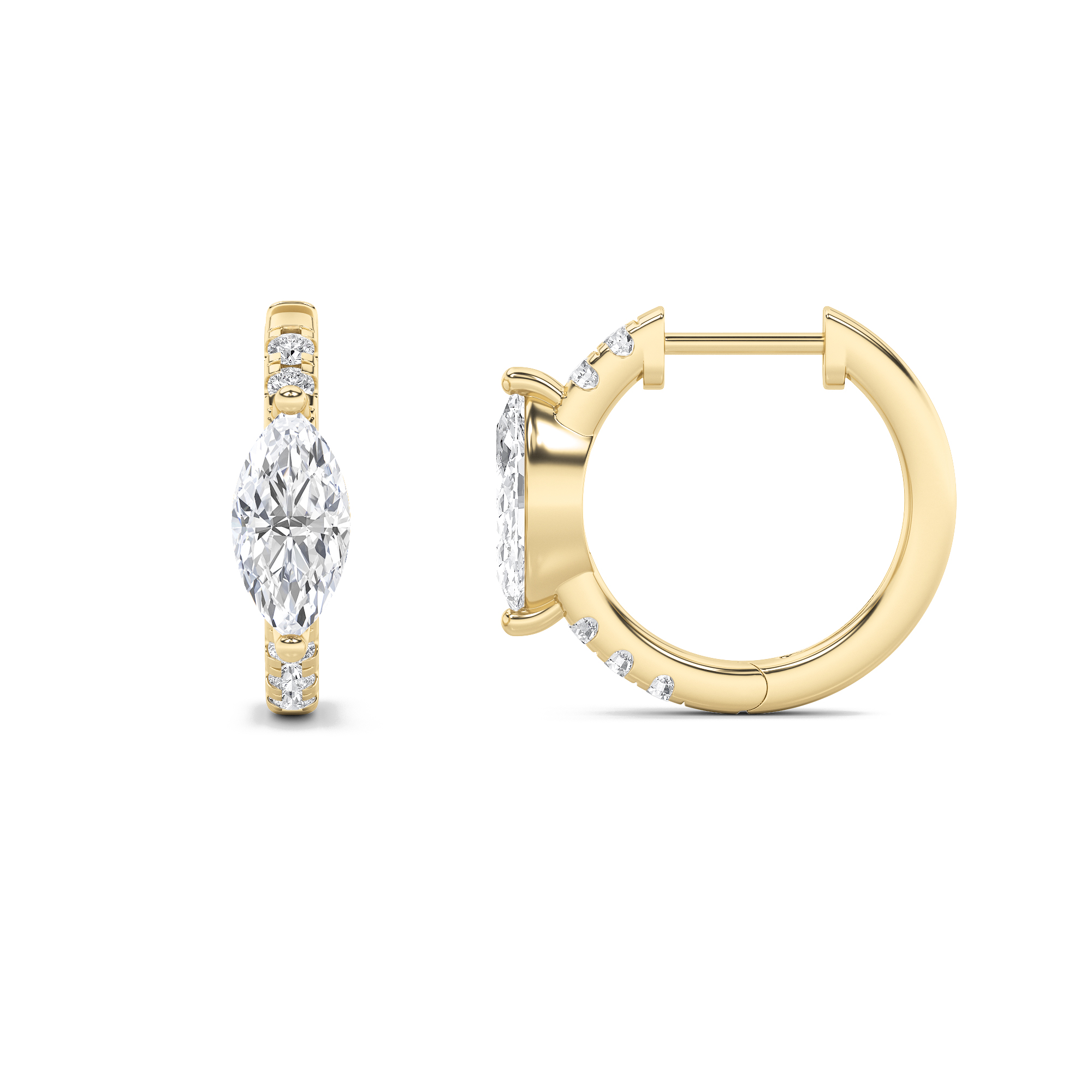 1.50 CT Marquise Diamond Earring in 14K Yellow Gold