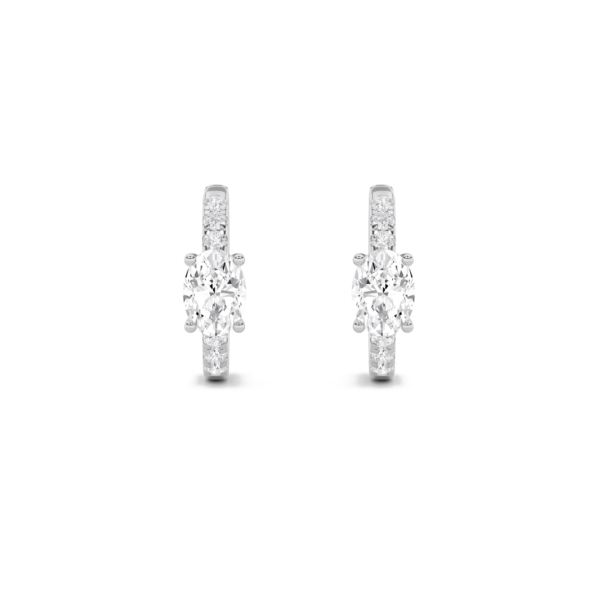 Solitaire Emerald Huggie Earring view 4