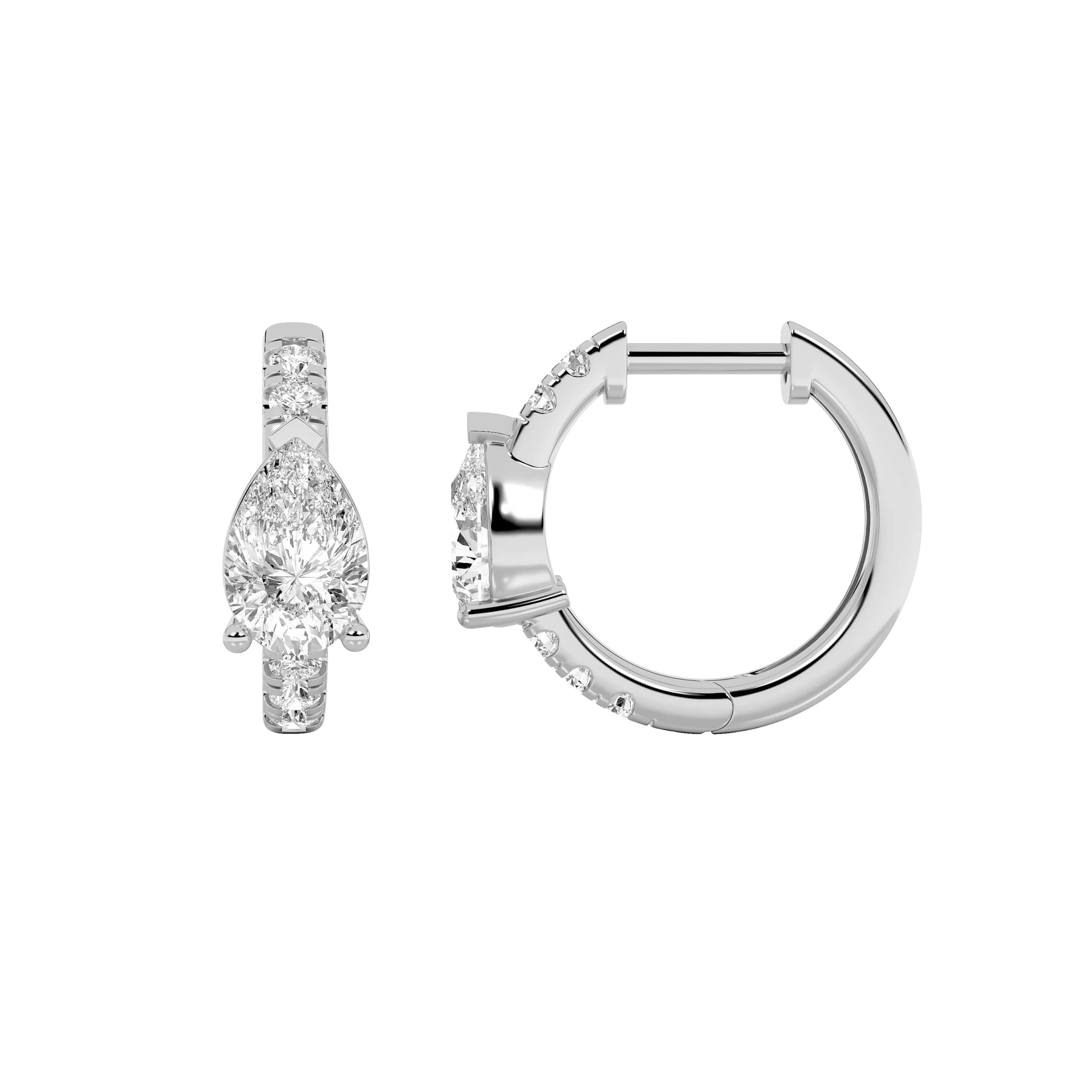 1.50 CT Pear Diamond Earring in 14K White Gold