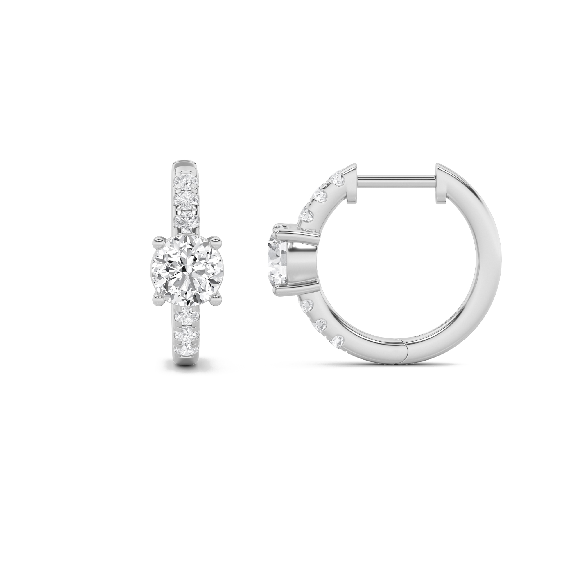 1.50 CT Round Diamond Earring in 14K White Gold