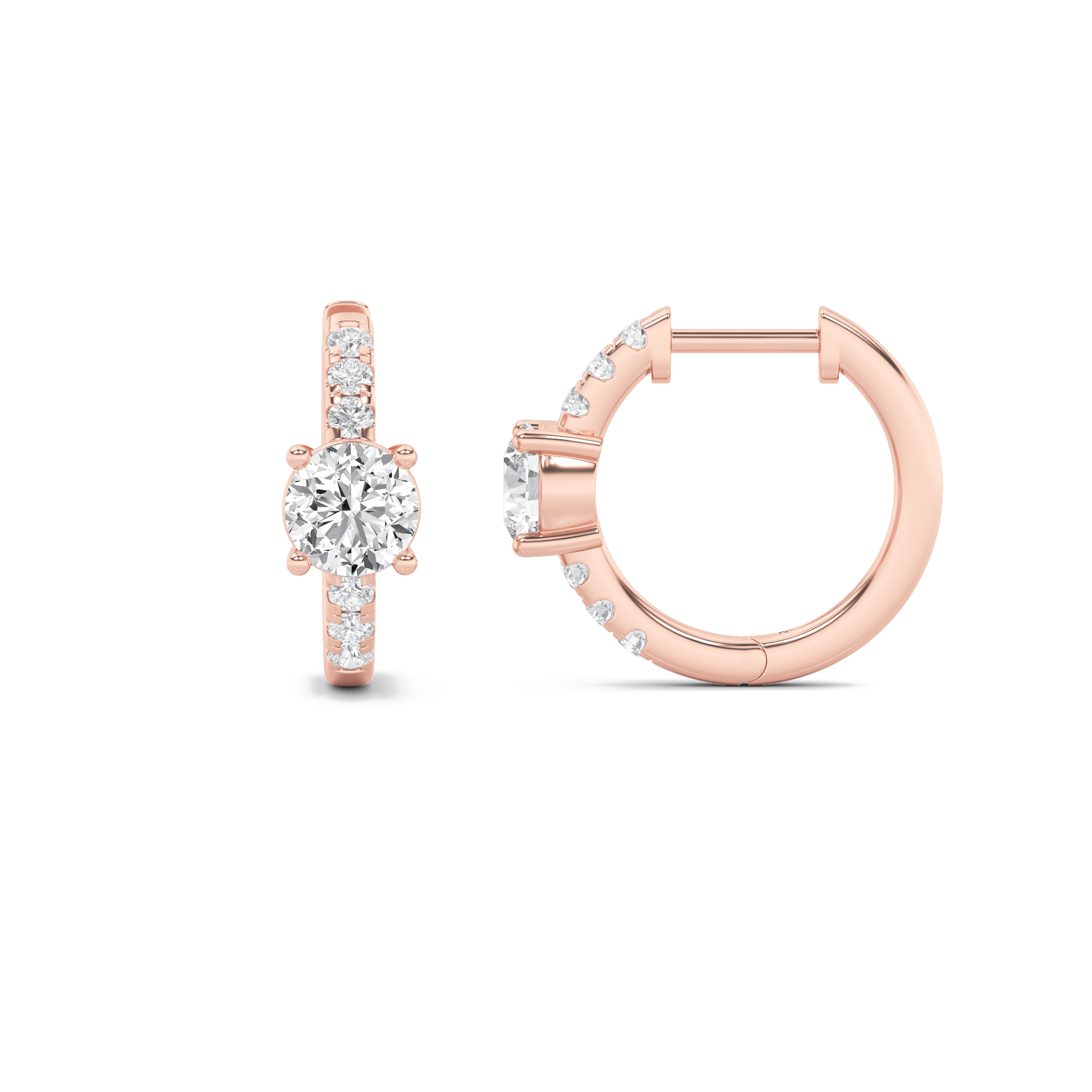 1.50 CT Round Diamond Earring in 14K Rose Gold