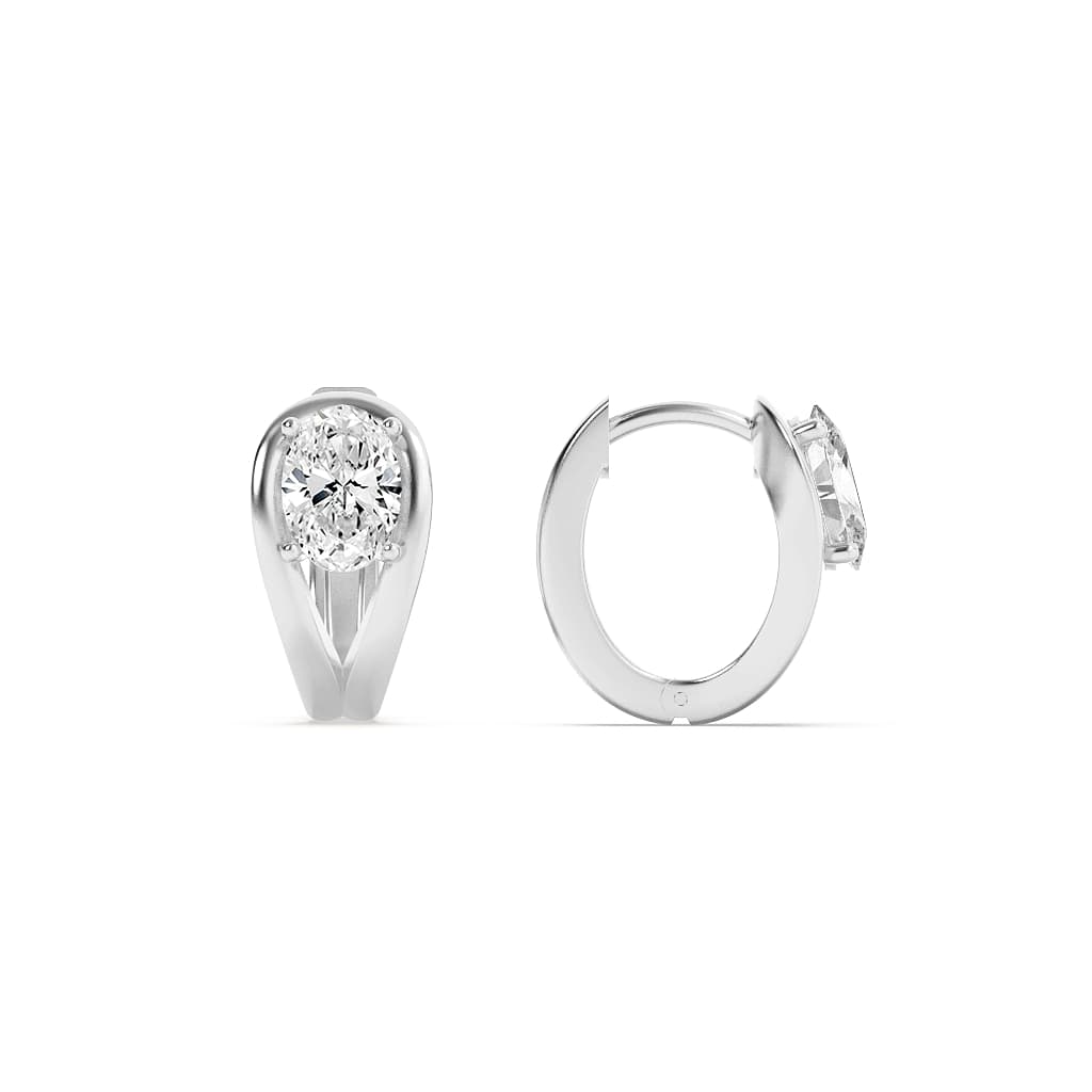 1.50 CT Oval Diamond Earring in 14K White Gold